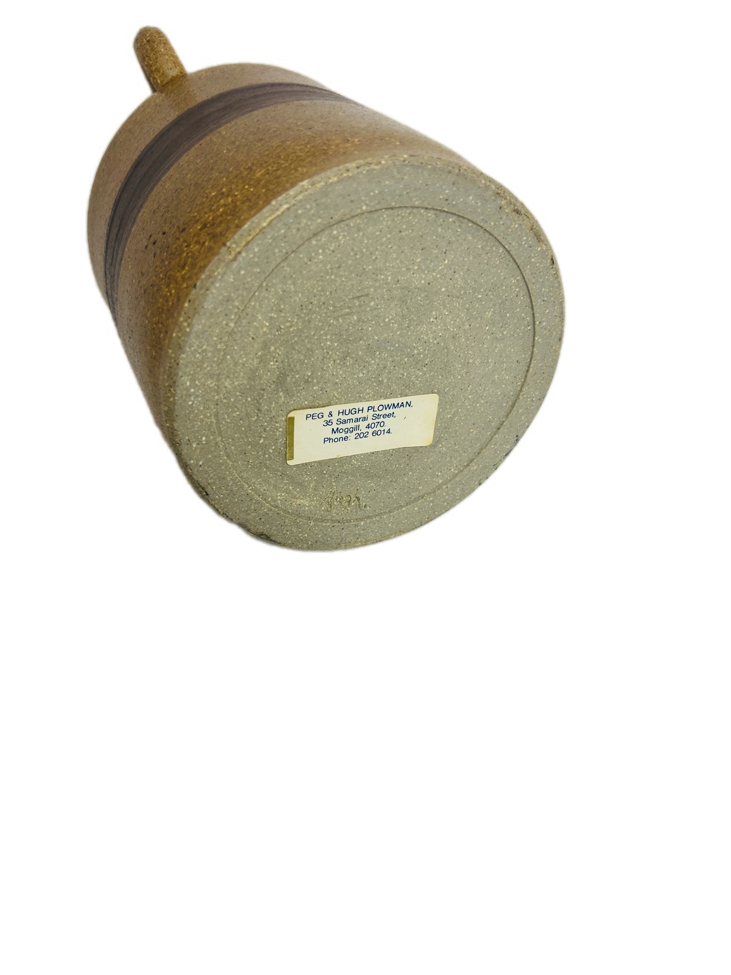 Vintage Australian Studio Pottery Ginger Beer Flagon Peg & Hugh Plowman Moggill Rustic Stoneware