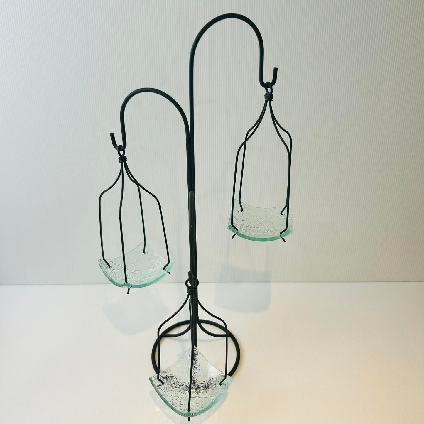 Elegant Wrought Iron 3-Tier Hanging Votive Candle Holder Stand