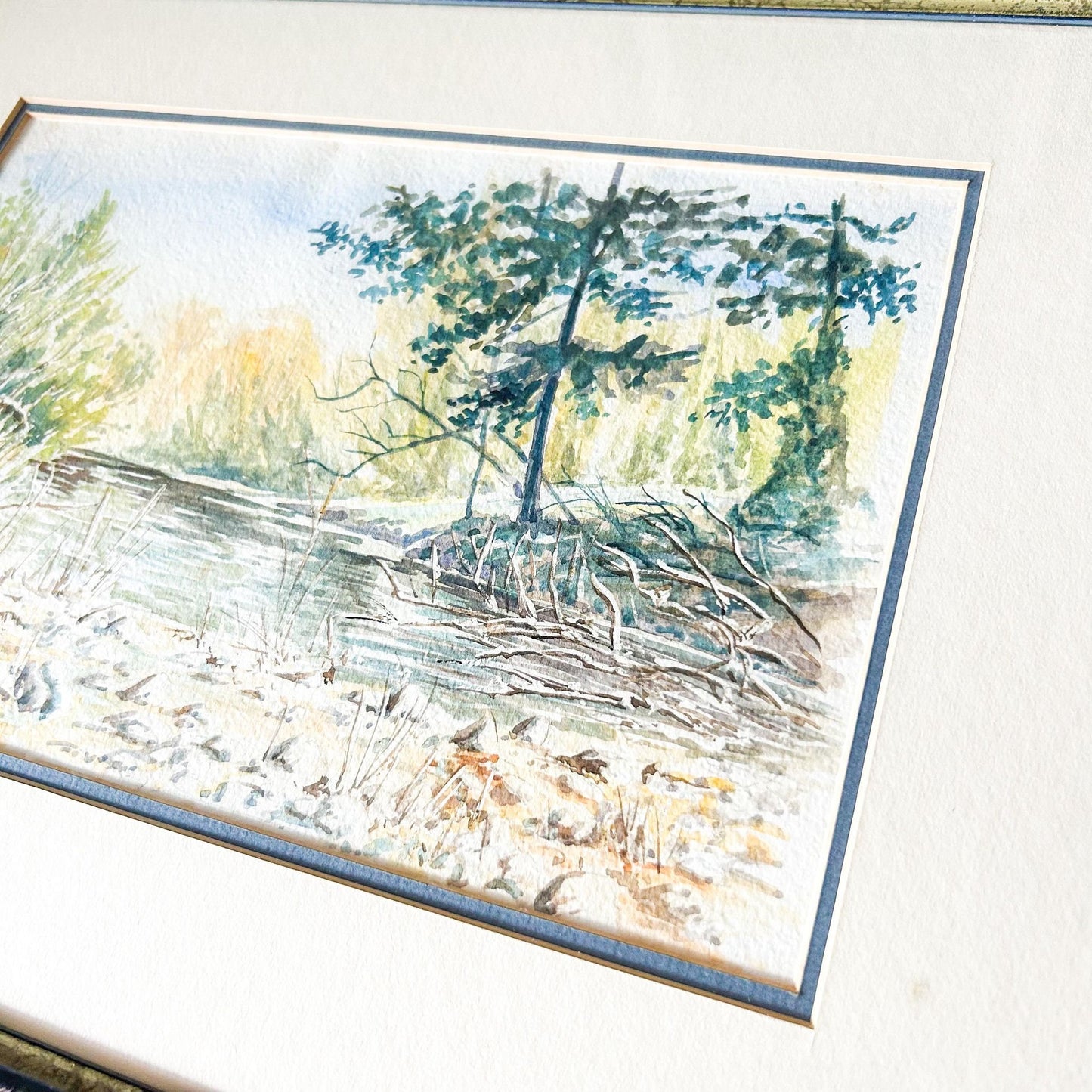 Framed Australian Landscape Watercolour Painting by Ron Hindmarsh