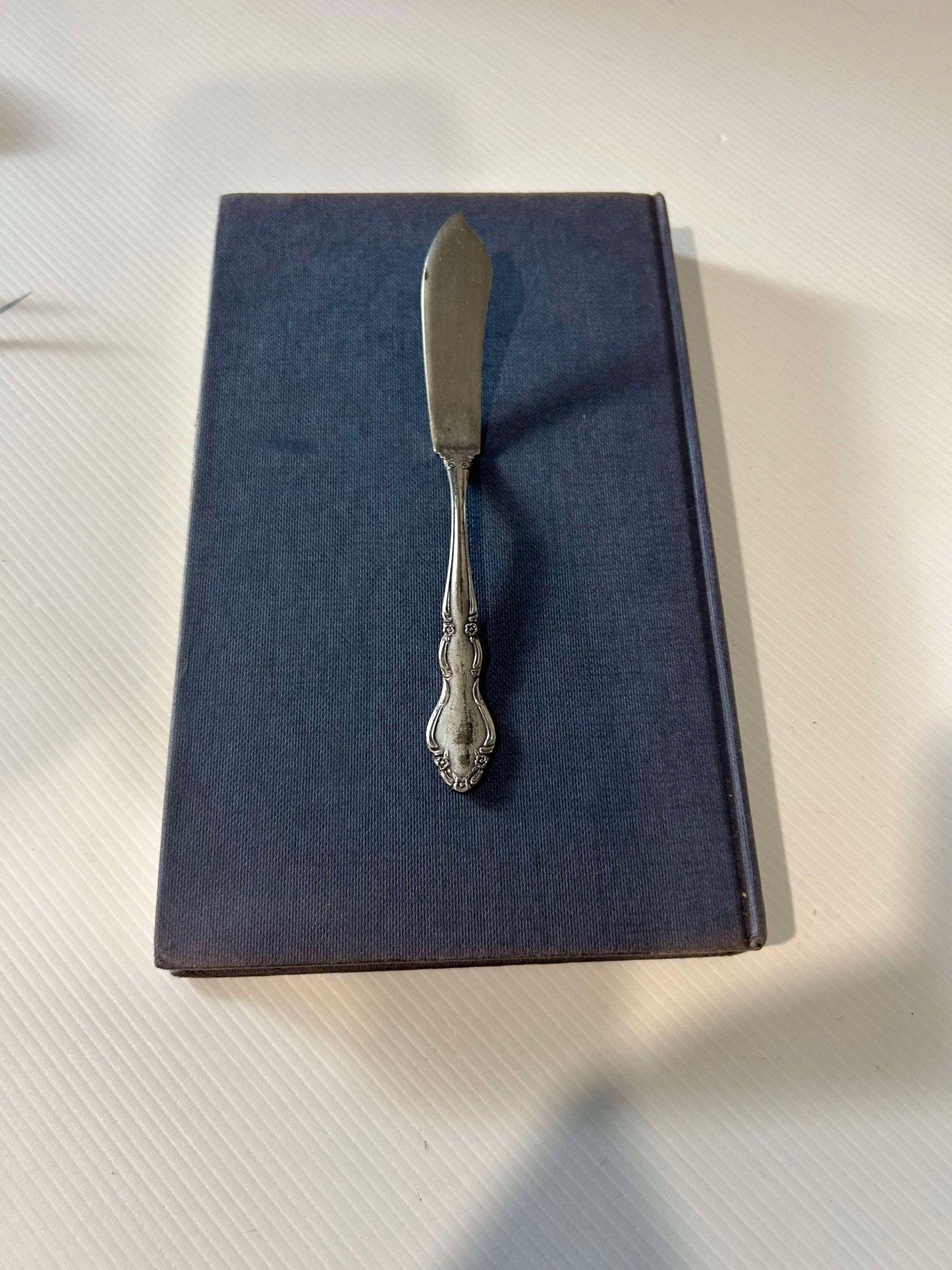 Vintage Oneida Silver-Plated Butter Knife with Floral Handle