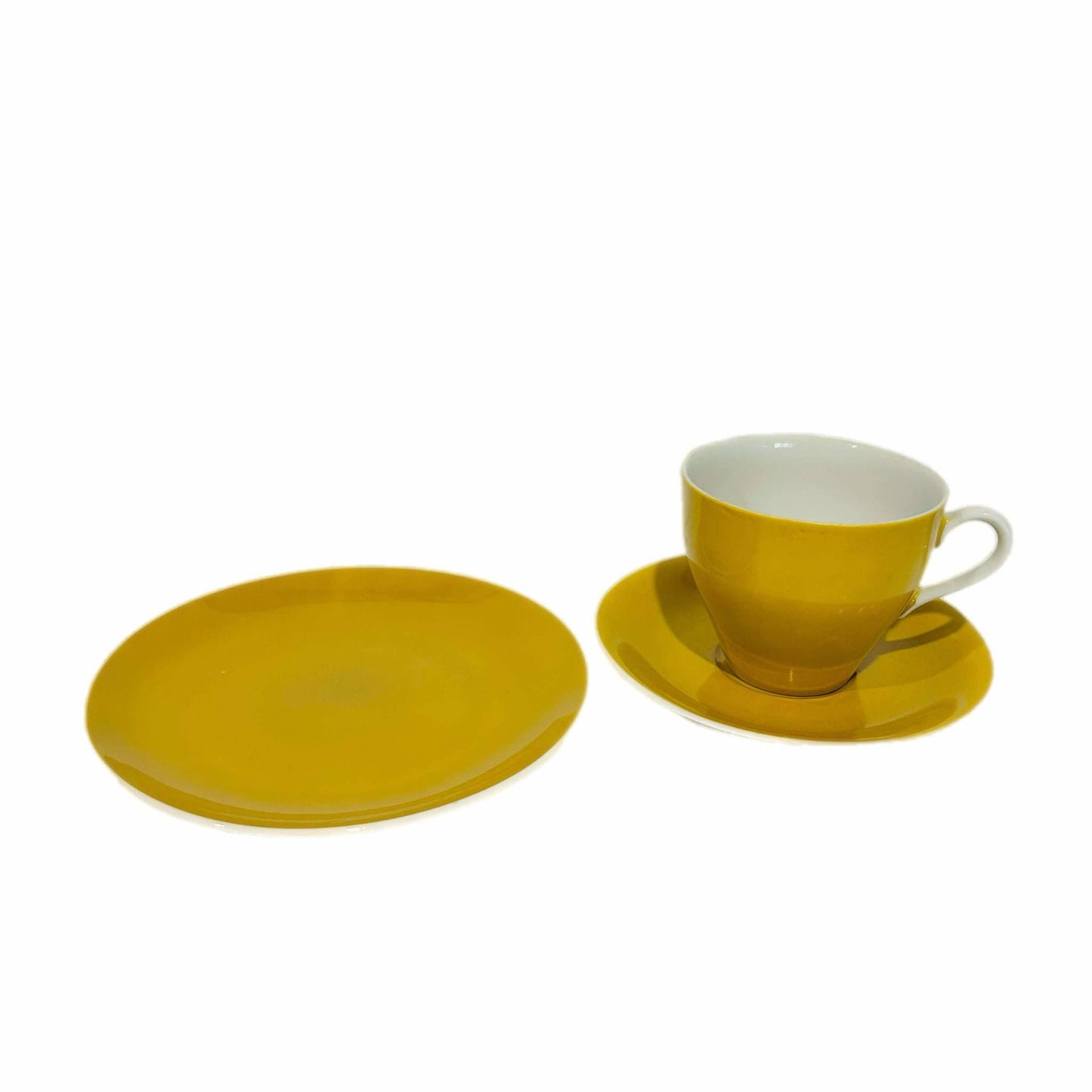 Vintage Yellow Ironstone Trio: Mid-Century Cup, Saucer, Plate - Made in Japan