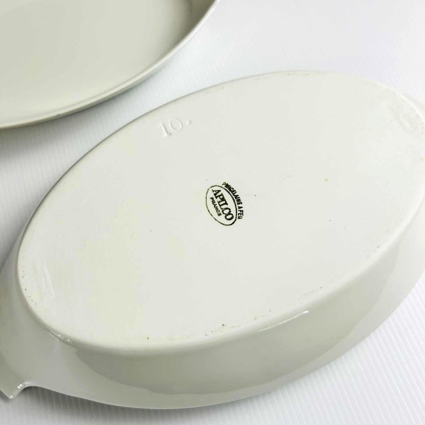 Vintage APILCO French Porcelain Au Gratin Dishes - Antique White