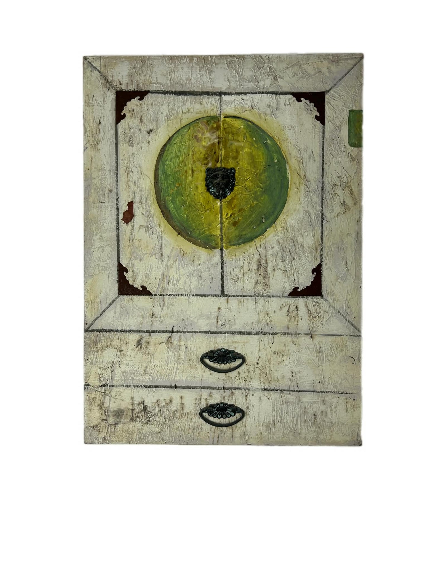 Rustic Lion Head Mixed Media Wall Art Canvas 50 x 70 cm Industrial Farmhouse Statement Piece
