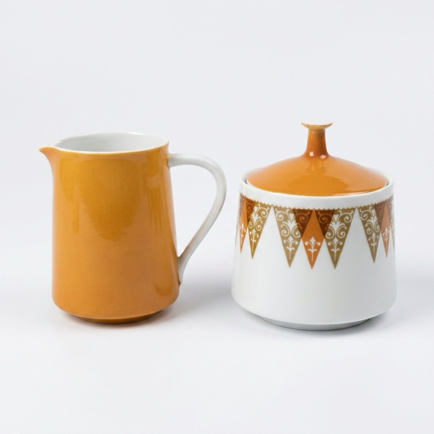 Vintage RC Japan Orange Creamer Jug & Lidded Sugar Bowl Set, Retro Kitchenware, Mid Century Serving Set