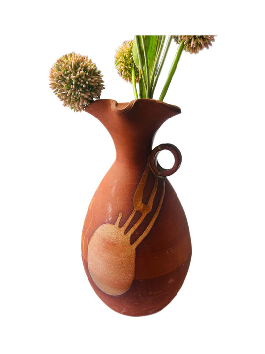 Vintage Noel Blue Australian Studio Pottery Vase with Loop Handle, 35cm