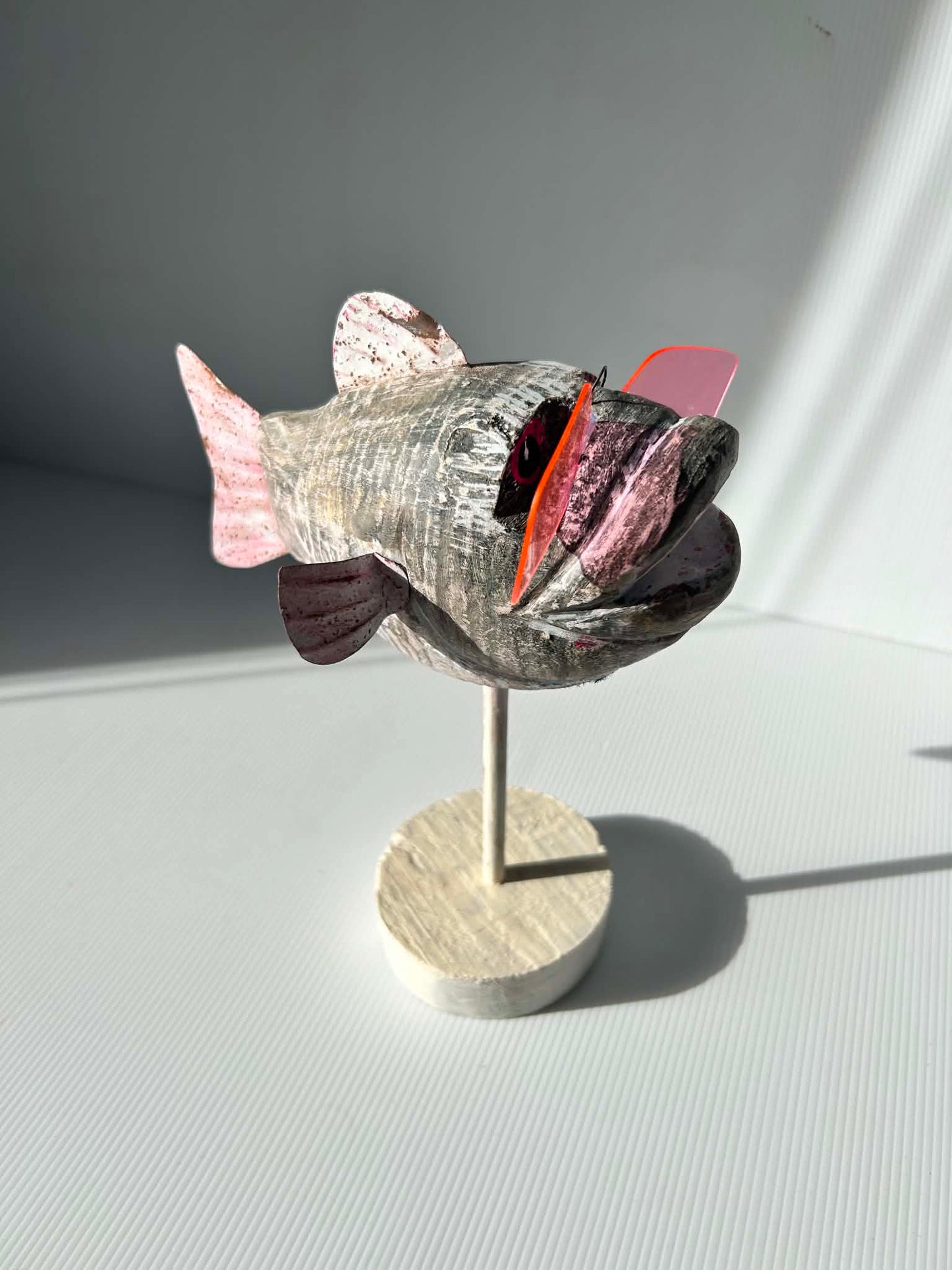 Upcycled Wooden Fish Sculpture Rose Coloured Glasses Coastal Decor | SABBY CHIC