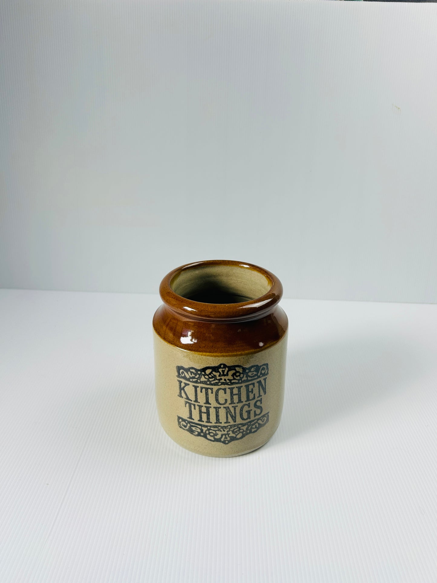 Vintage Moira Stoneware Kitchen Utensil Holder, Handmade in England, Rustic Farmhouse Kitchen Pot