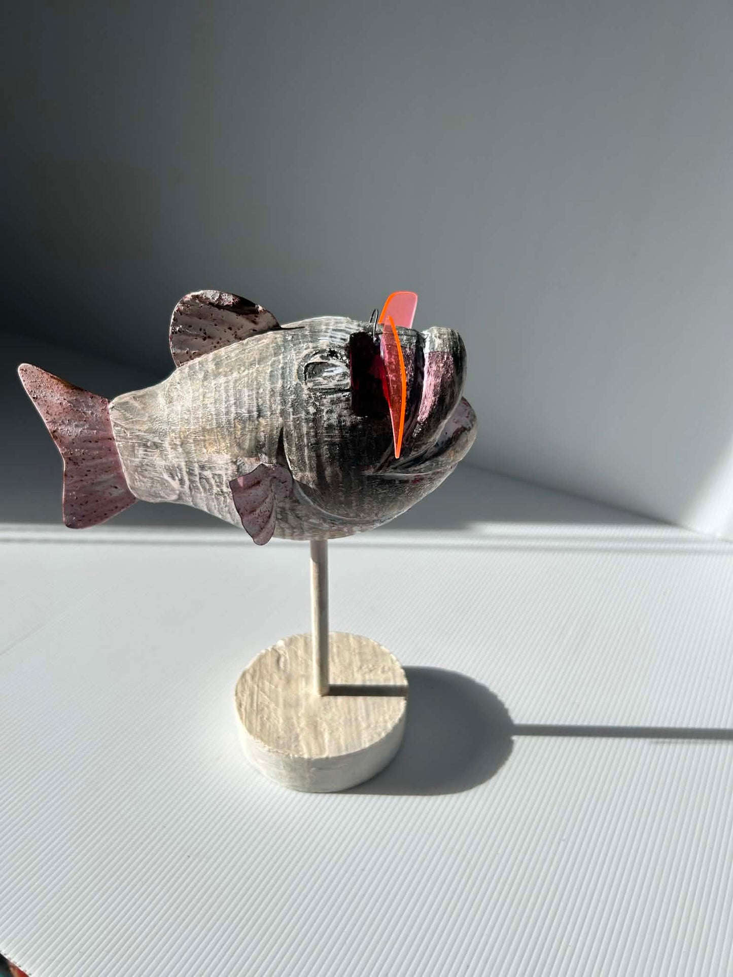 Upcycled Wooden Fish Sculpture Rose Coloured Glasses Coastal Decor | SABBY CHIC