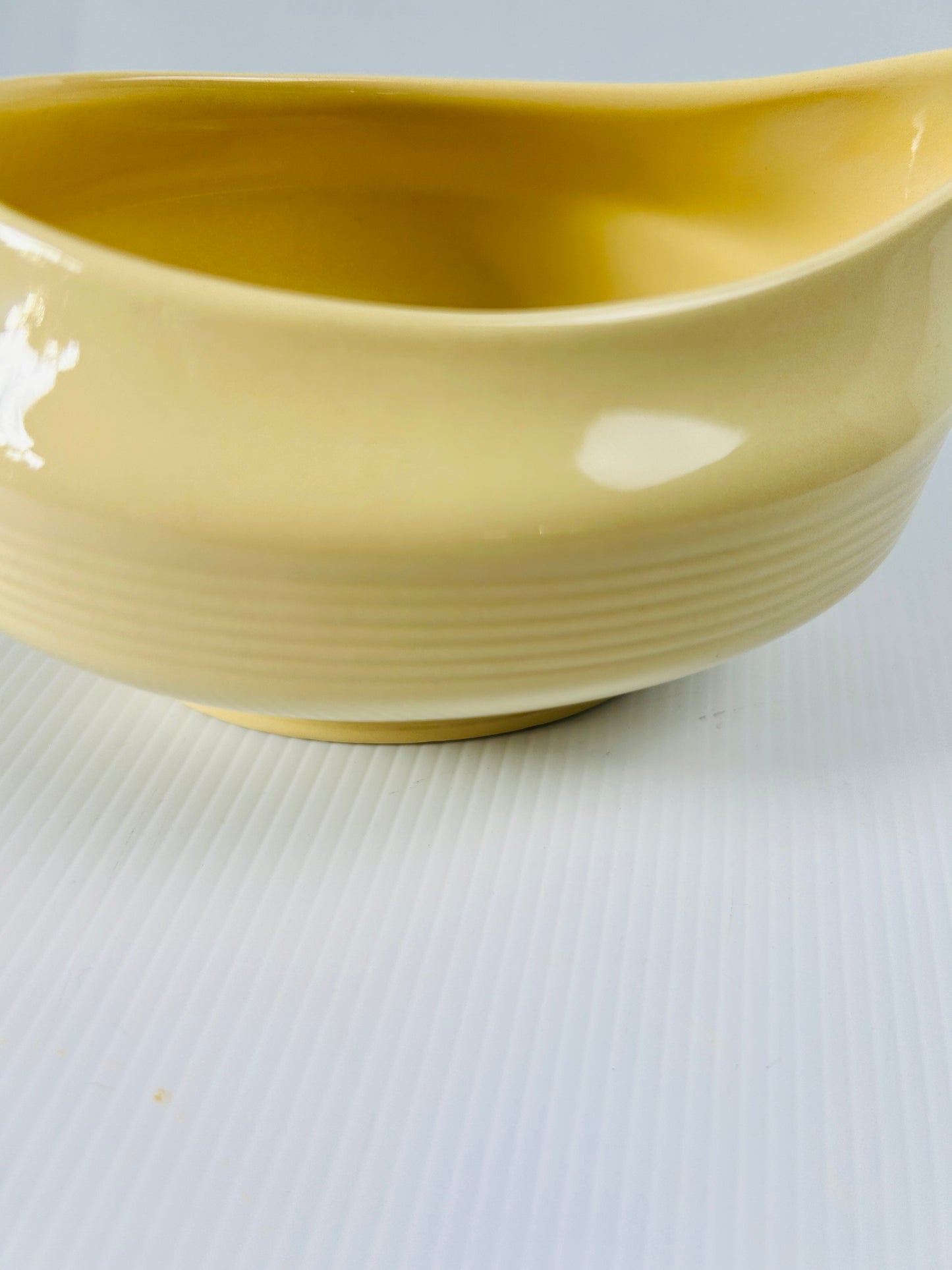 Vintage Wood's Ware Jasmine Gravy Boat, Yellow English Pottery Sauce Jug, Mid Century Tableware