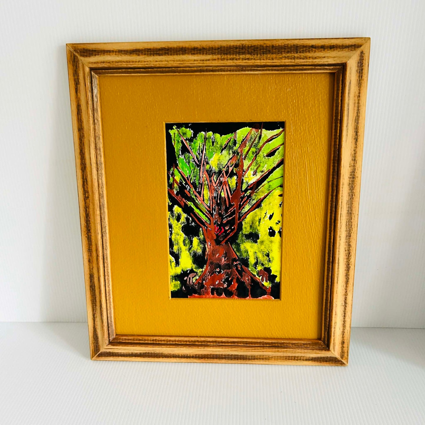 Heart of a Tree Original Acrylic Painting Framed Rustic Art Nature Inspired Wall Decor Sabby Chic Studio and Home