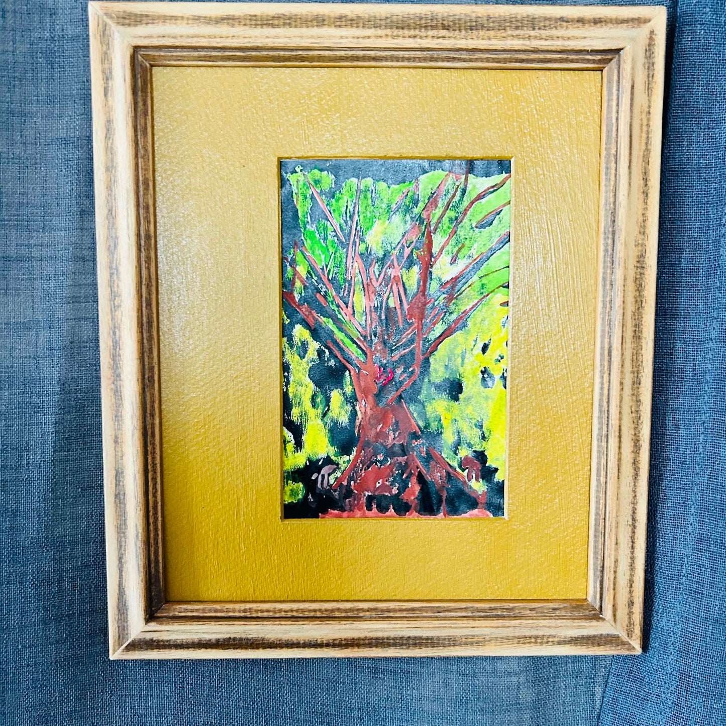 Heart of a Tree Original Acrylic Painting Framed Rustic Art Nature Inspired Wall Decor Sabby Chic Studio and Home