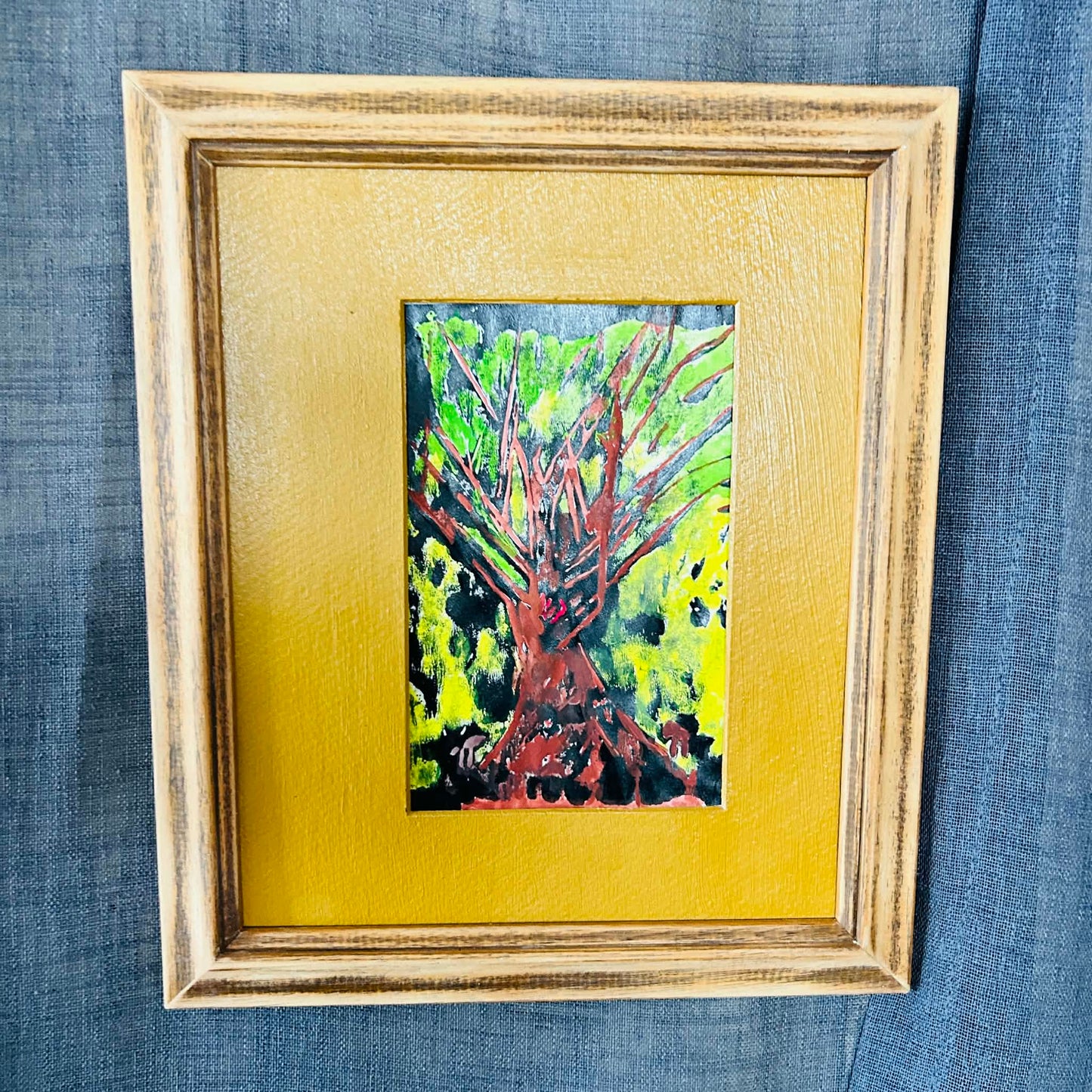 Heart of a Tree Original Acrylic Painting Framed Rustic Art Nature Inspired Wall Decor Sabby Chic Studio and Home