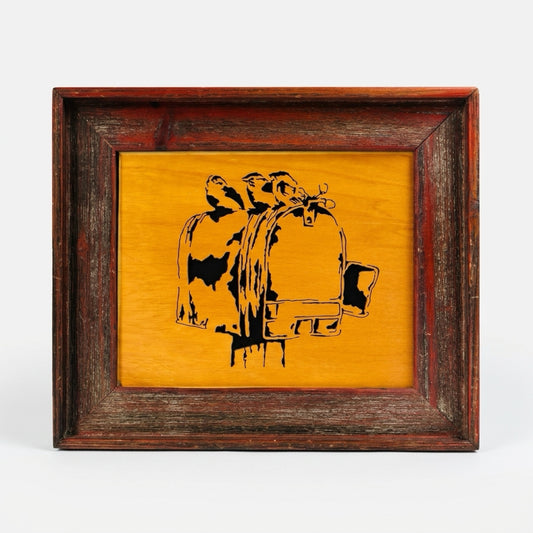 Rustic Timber Mailbox & Birds Wall Art, Framed Wooden Folk Art Carving, Country Cottage Decor
