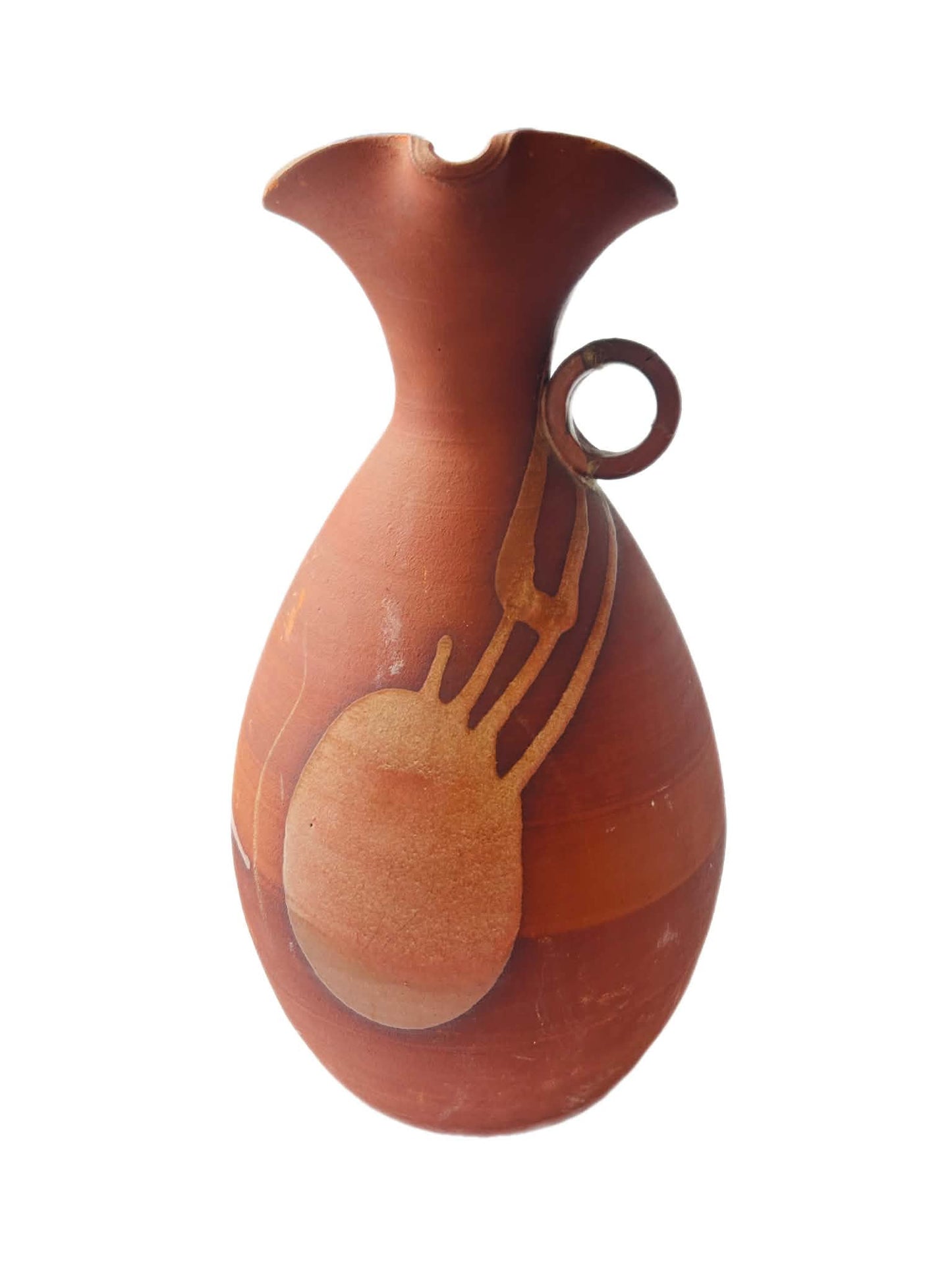 Vintage Noel Blue Australian Studio Pottery Vase with Loop Handle, 35cm