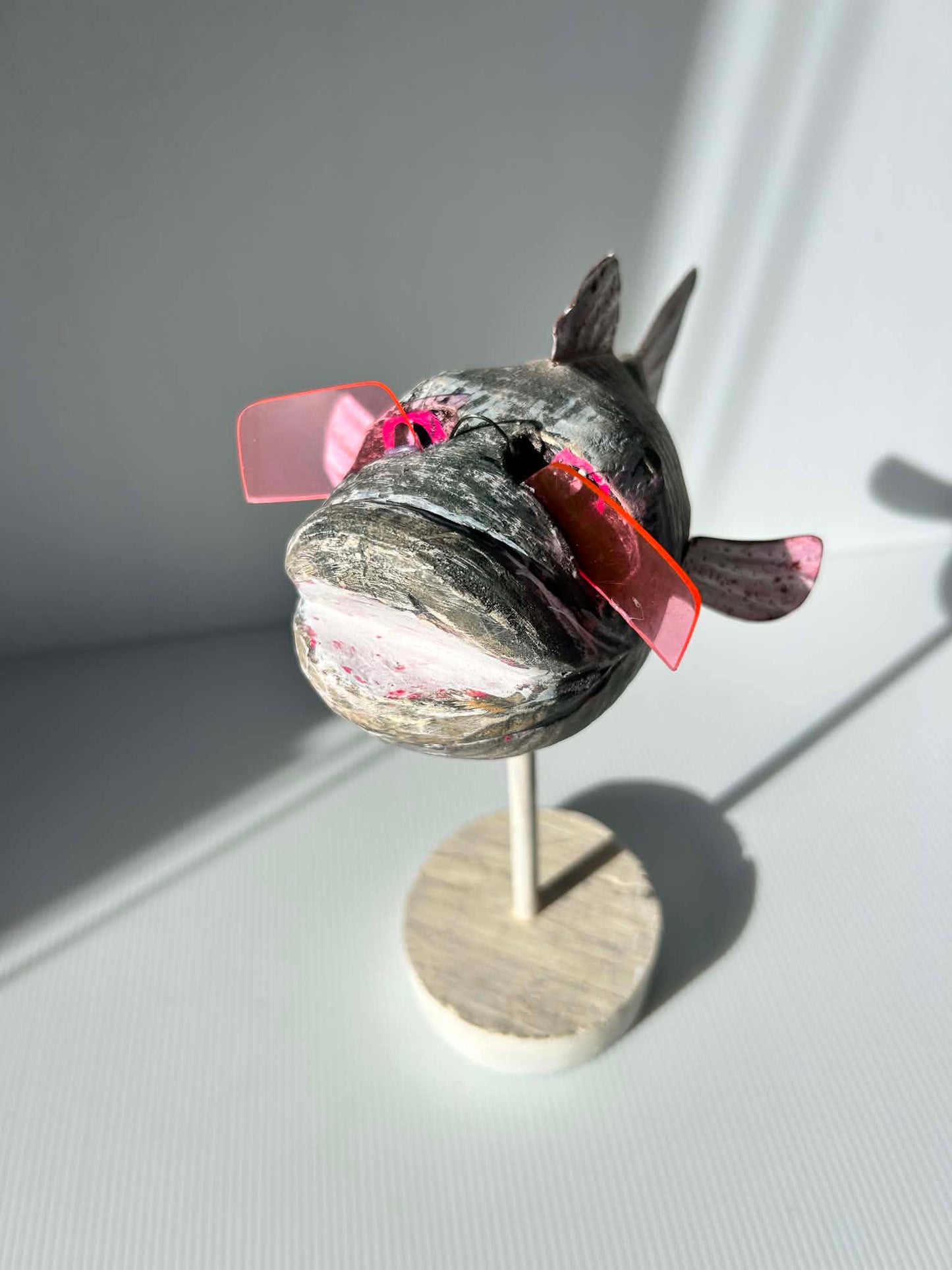 Upcycled Wooden Fish Sculpture Rose Coloured Glasses Coastal Decor | SABBY CHIC