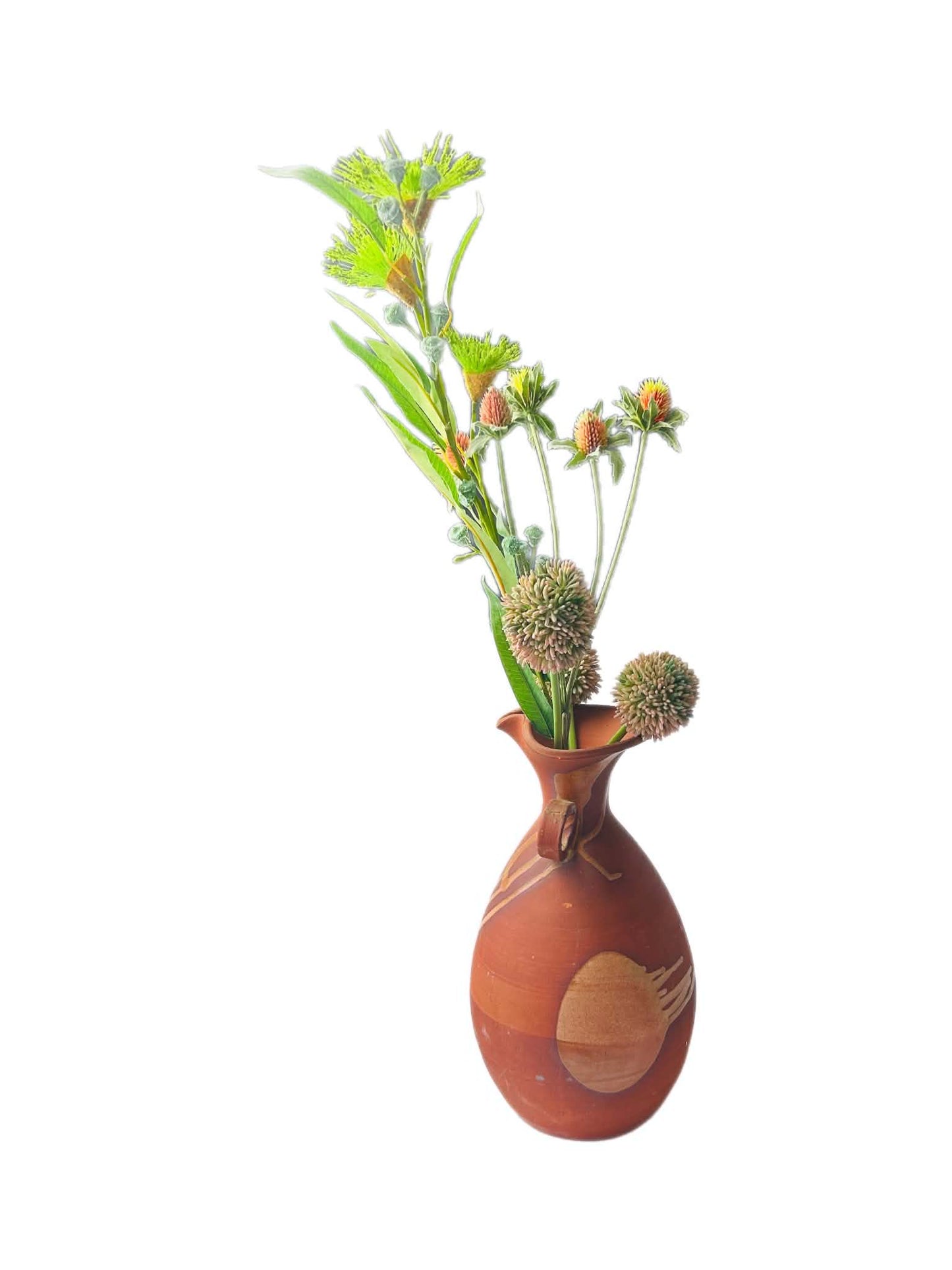 Vintage Noel Blue Australian Studio Pottery Vase with Loop Handle, 35cm