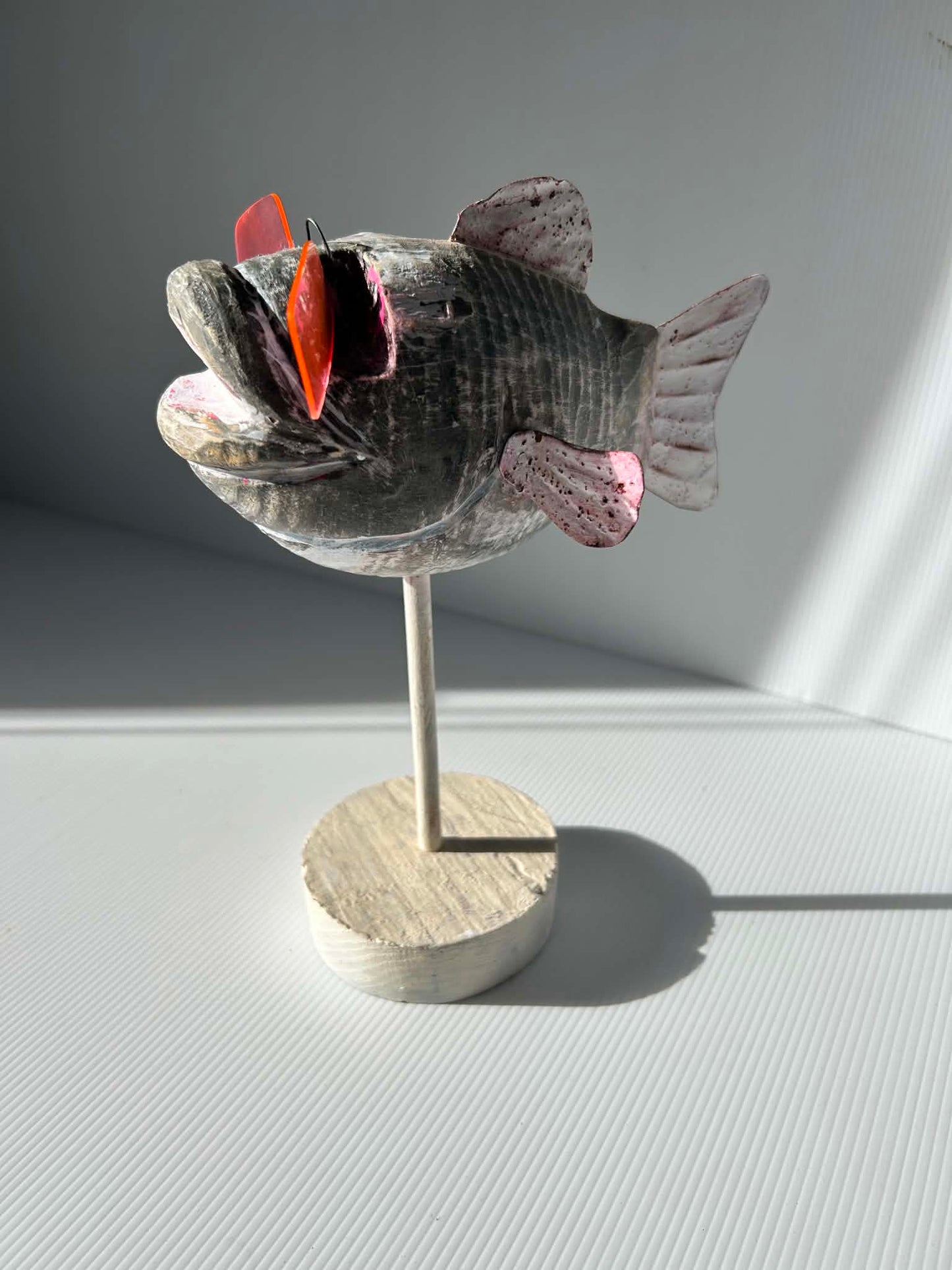 Upcycled Wooden Fish Sculpture Rose Coloured Glasses Coastal Decor | SABBY CHIC