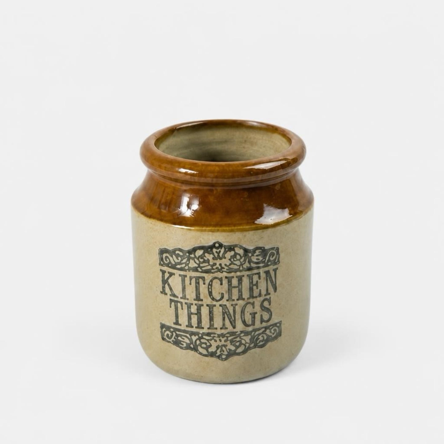 Vintage Moira Stoneware Kitchen Utensil Holder, Handmade in England, Rustic Farmhouse Kitchen Pot