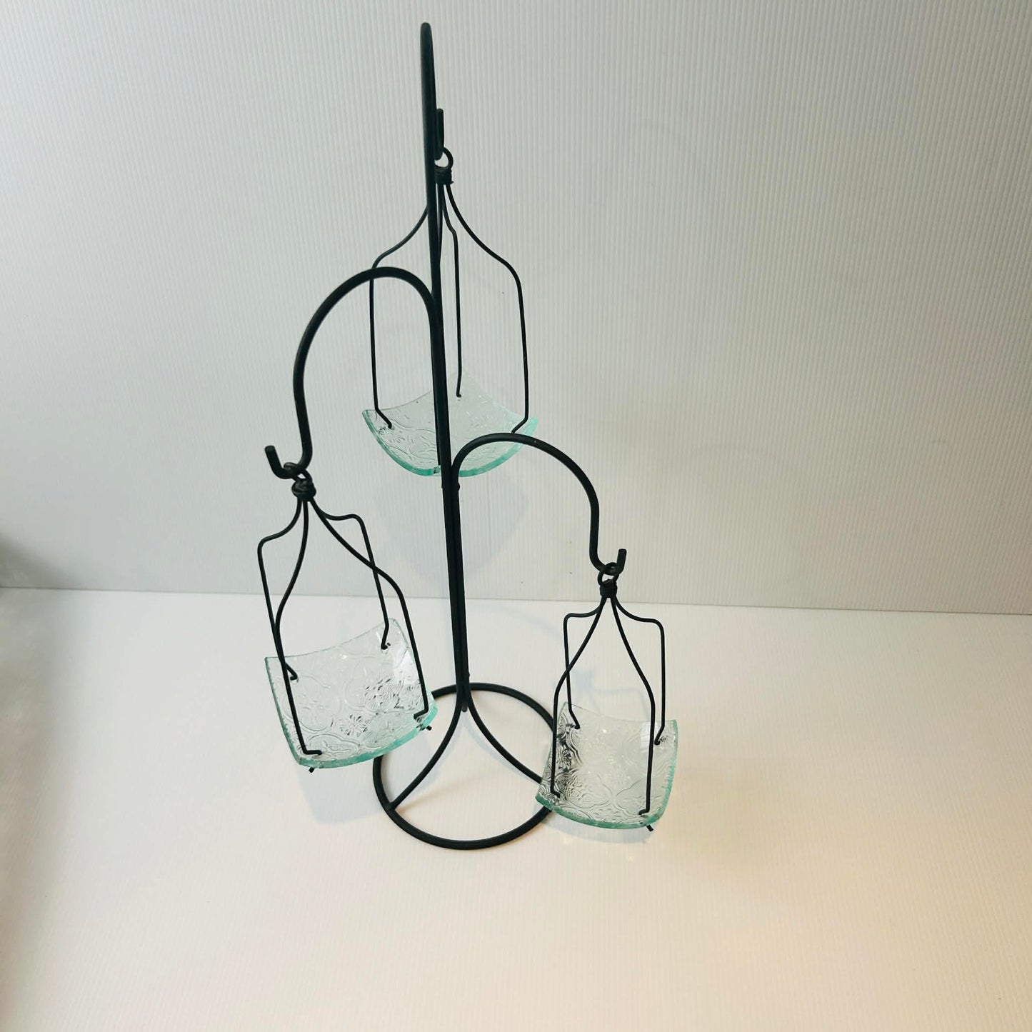 Elegant Wrought Iron 3-Tier Hanging Votive Candle Holder Stand