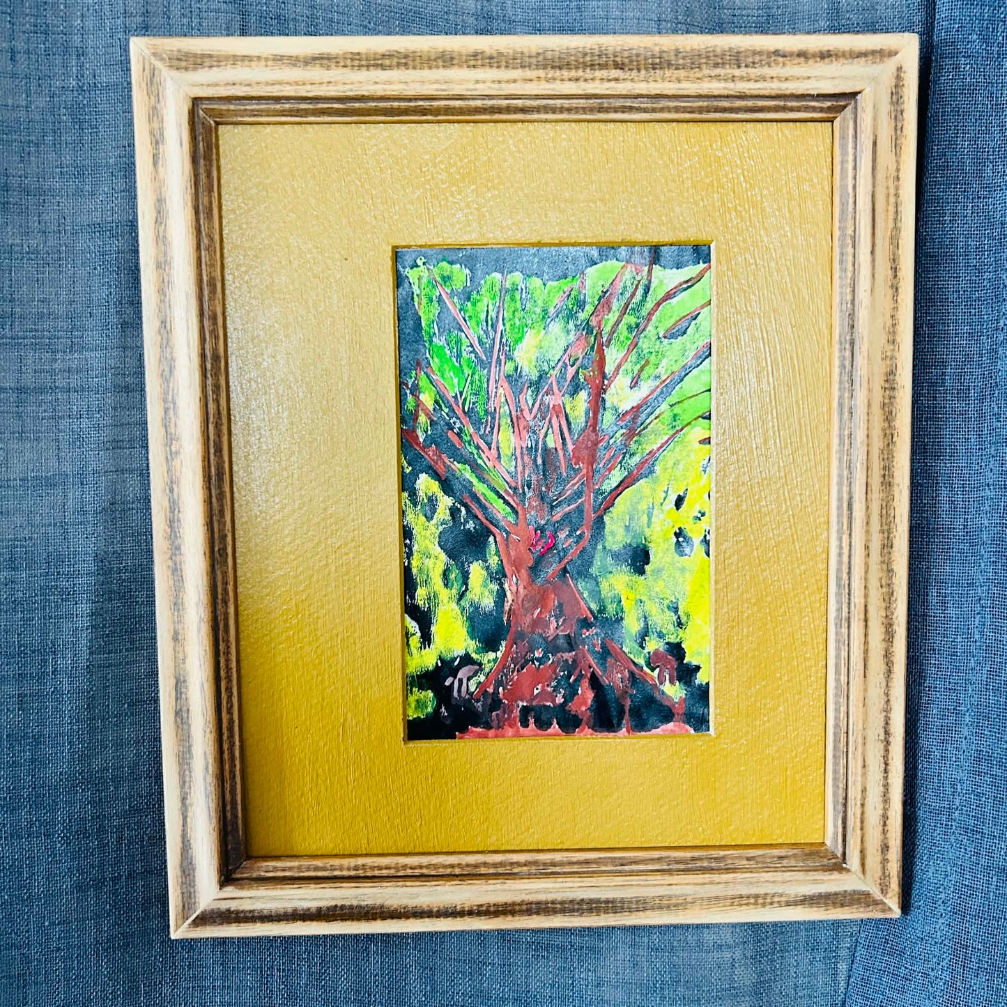 Heart of a Tree Original Acrylic Painting Framed Rustic Art Nature Inspired Wall Decor Sabby Chic Studio and Home