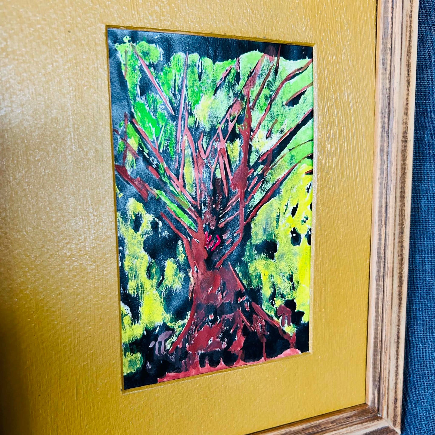 Heart of a Tree Original Acrylic Painting Framed Rustic Art Nature Inspired Wall Decor Sabby Chic Studio and Home