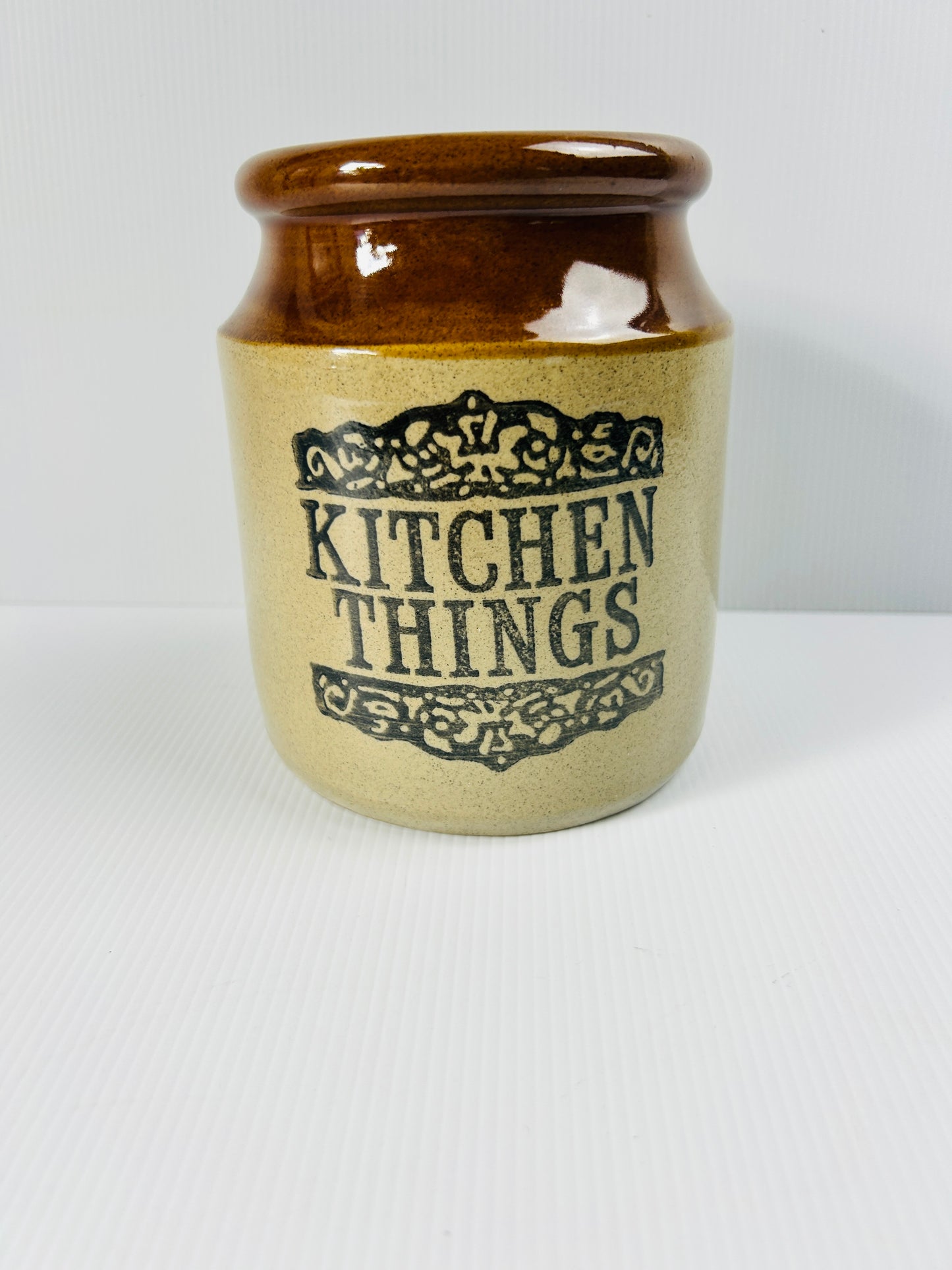 Vintage Moira Stoneware Kitchen Utensil Holder, Handmade in England, Rustic Farmhouse Kitchen Pot