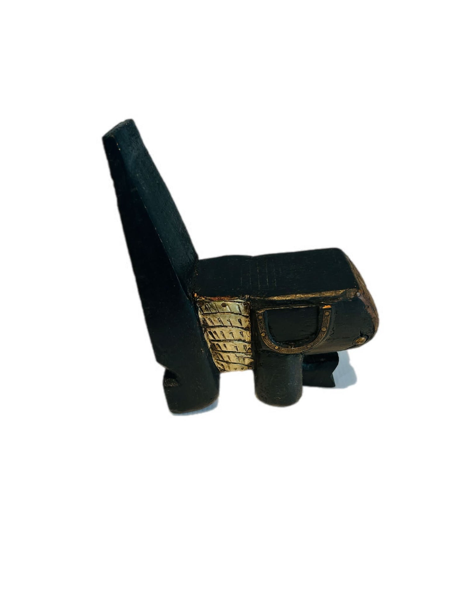 Carved Wooden Elephant Door Stop, Hand-Painted Wedge Style Decor