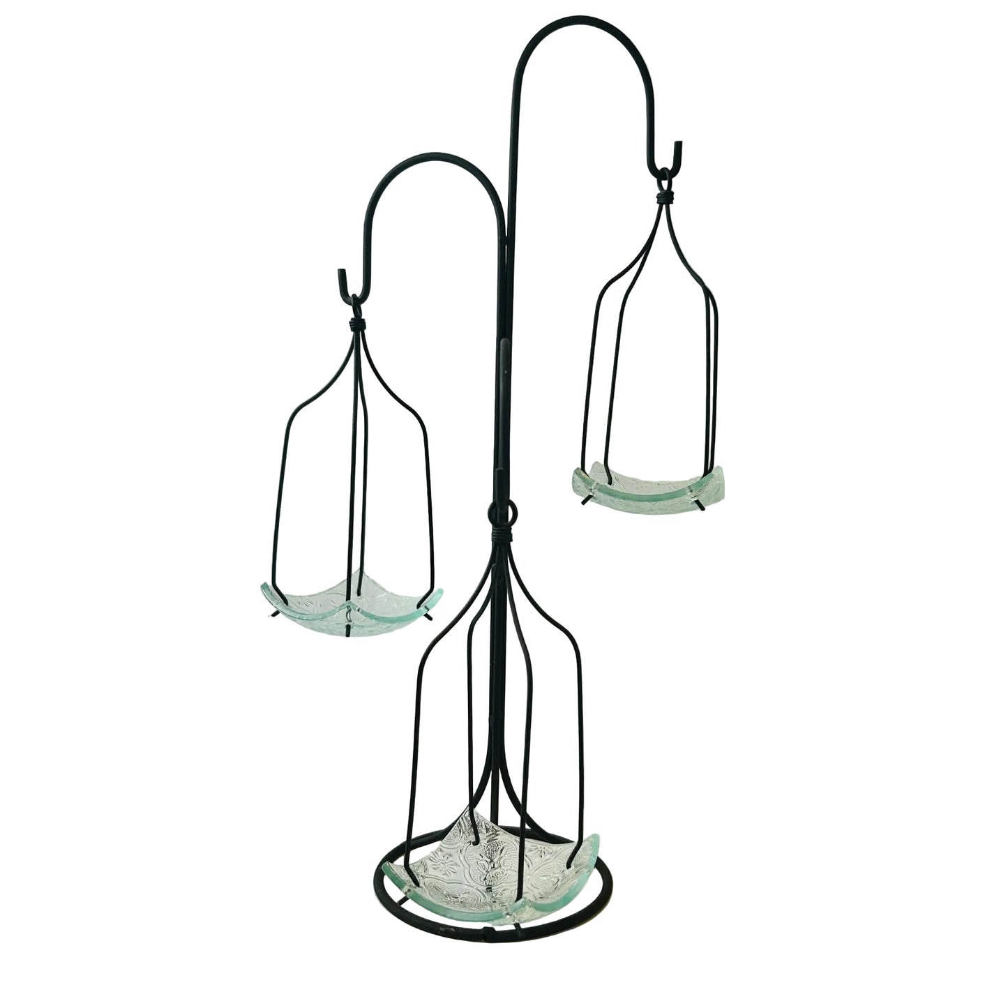 Elegant Wrought Iron 3-Tier Hanging Votive Candle Holder Stand
