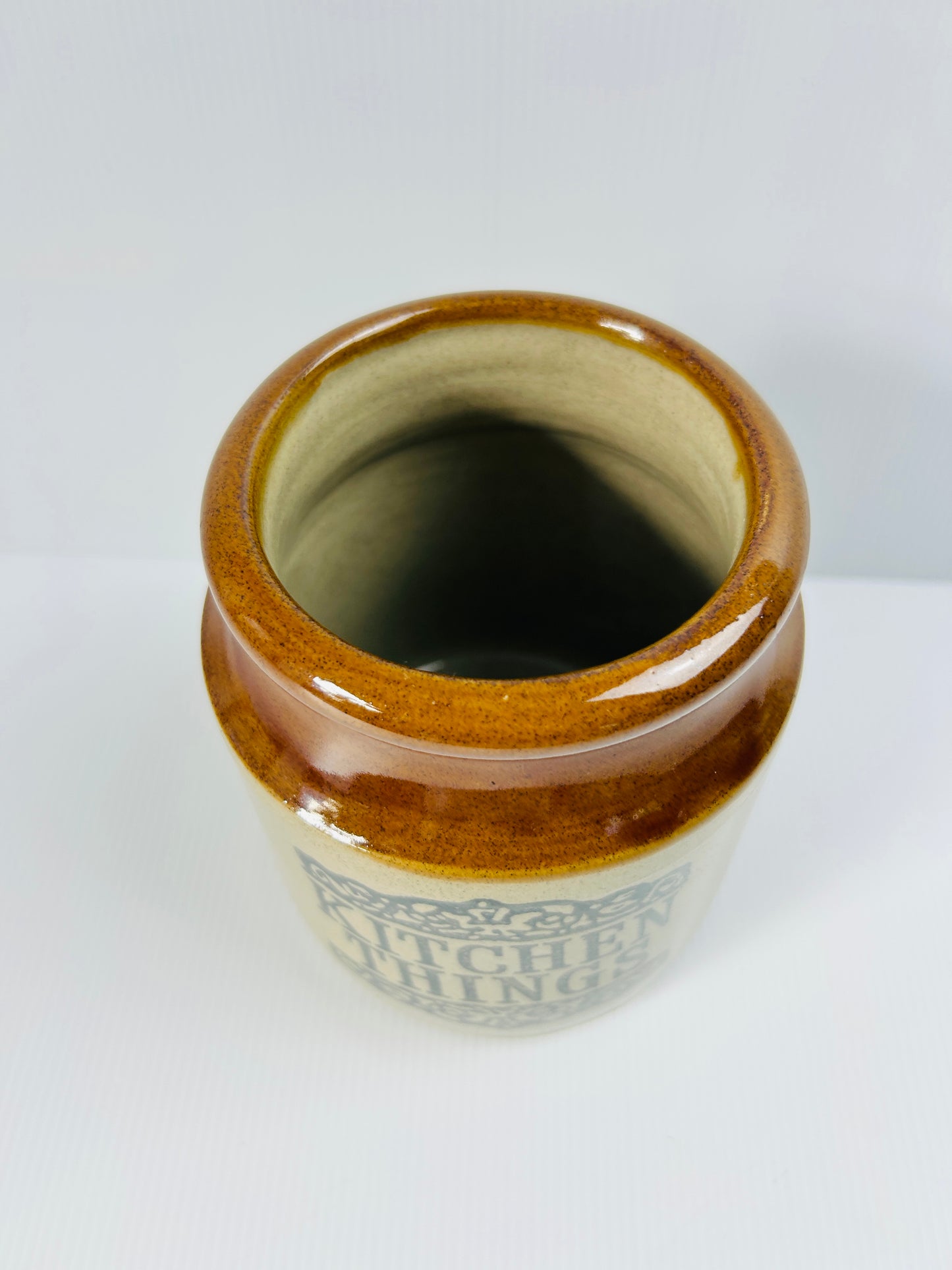Vintage Moira Stoneware Kitchen Utensil Holder, Handmade in England, Rustic Farmhouse Kitchen Pot