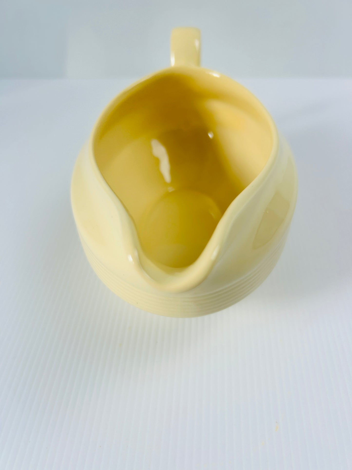 Vintage Wood's Ware Jasmine Gravy Boat, Yellow English Pottery Sauce Jug, Mid Century Tableware