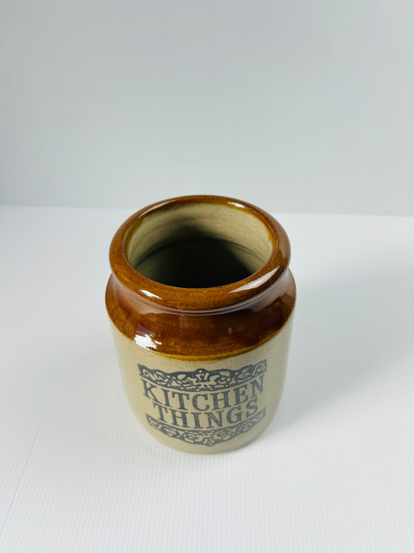 Vintage Moira Stoneware Kitchen Utensil Holder, Handmade in England, Rustic Farmhouse Kitchen Pot