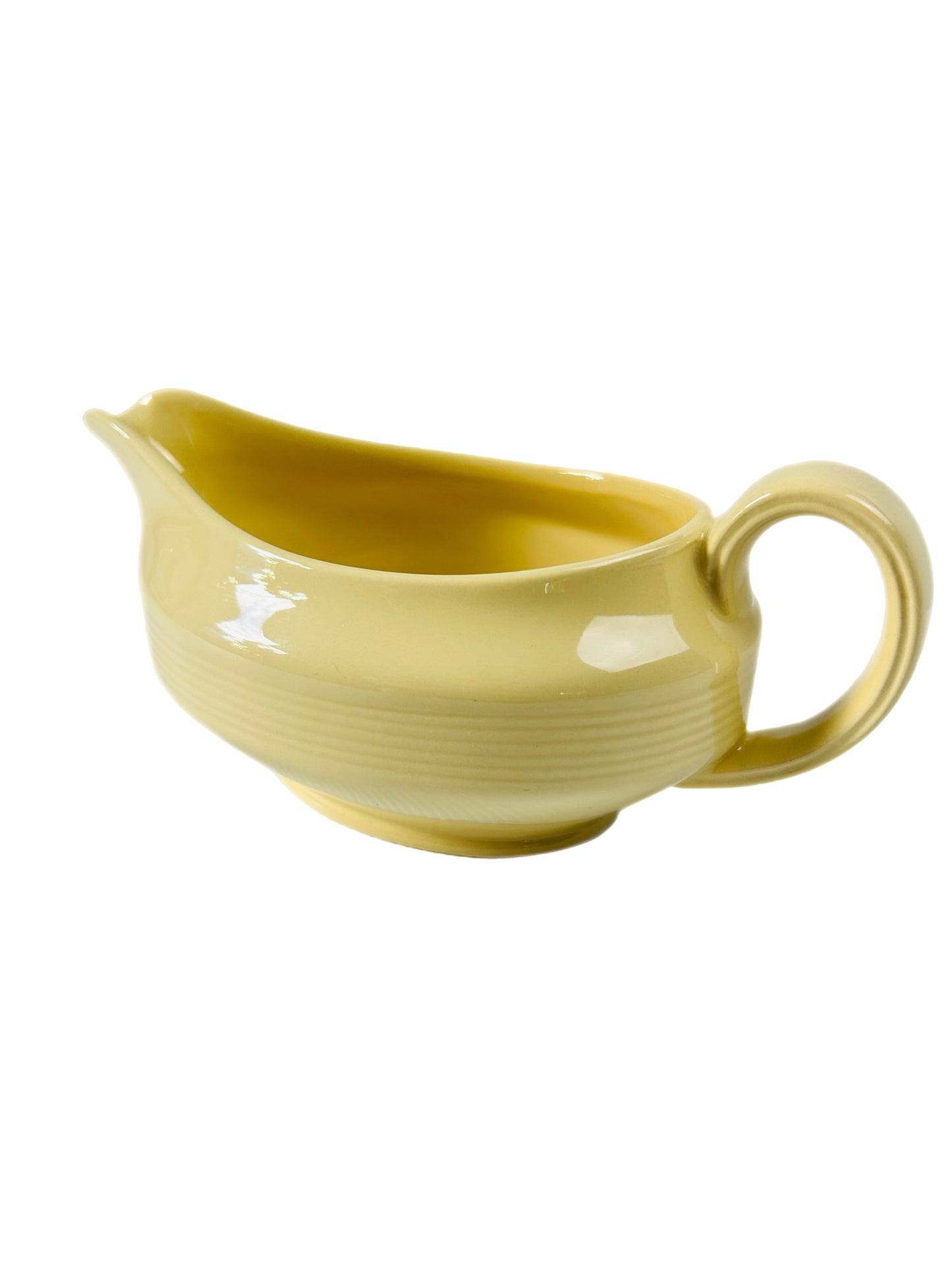 Vintage Wood's Ware Jasmine Gravy Boat, Yellow English Pottery Sauce Jug, Mid Century Tableware