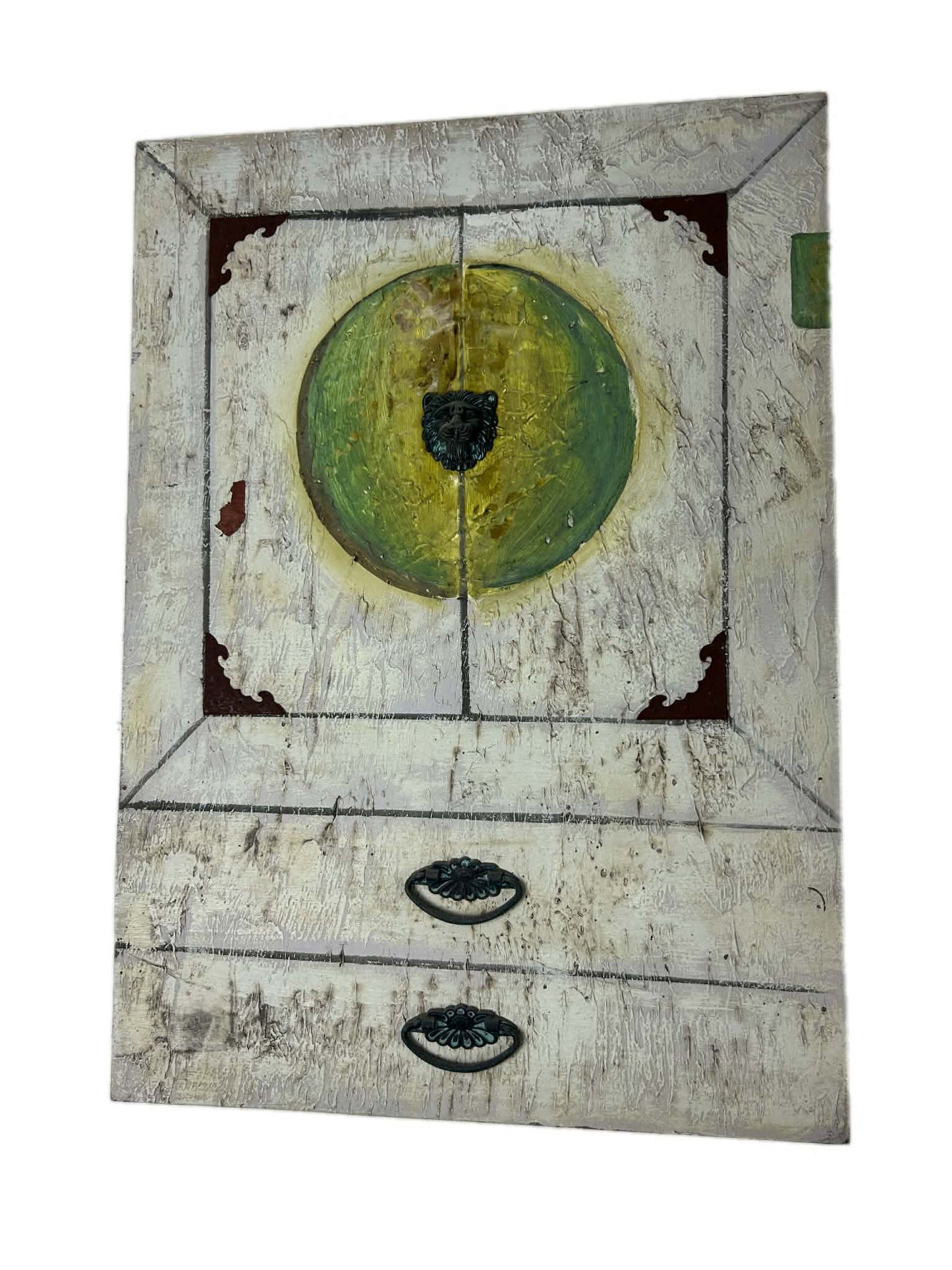 Rustic Lion Head Mixed Media Wall Art Canvas 50 x 70 cm Industrial Farmhouse Statement Piece