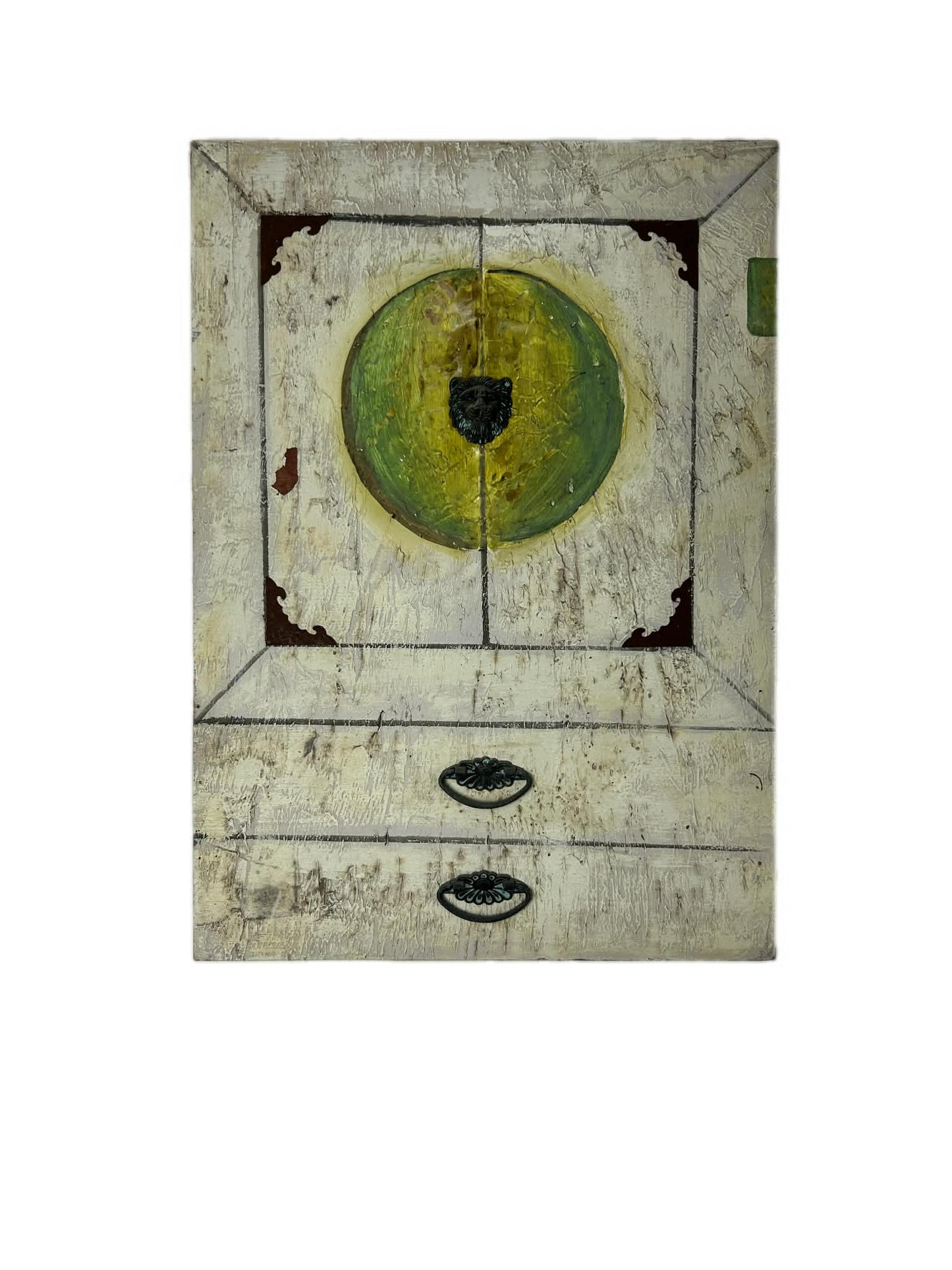 Rustic Lion Head Mixed Media Wall Art Canvas 50 x 70 cm Industrial Farmhouse Statement Piece