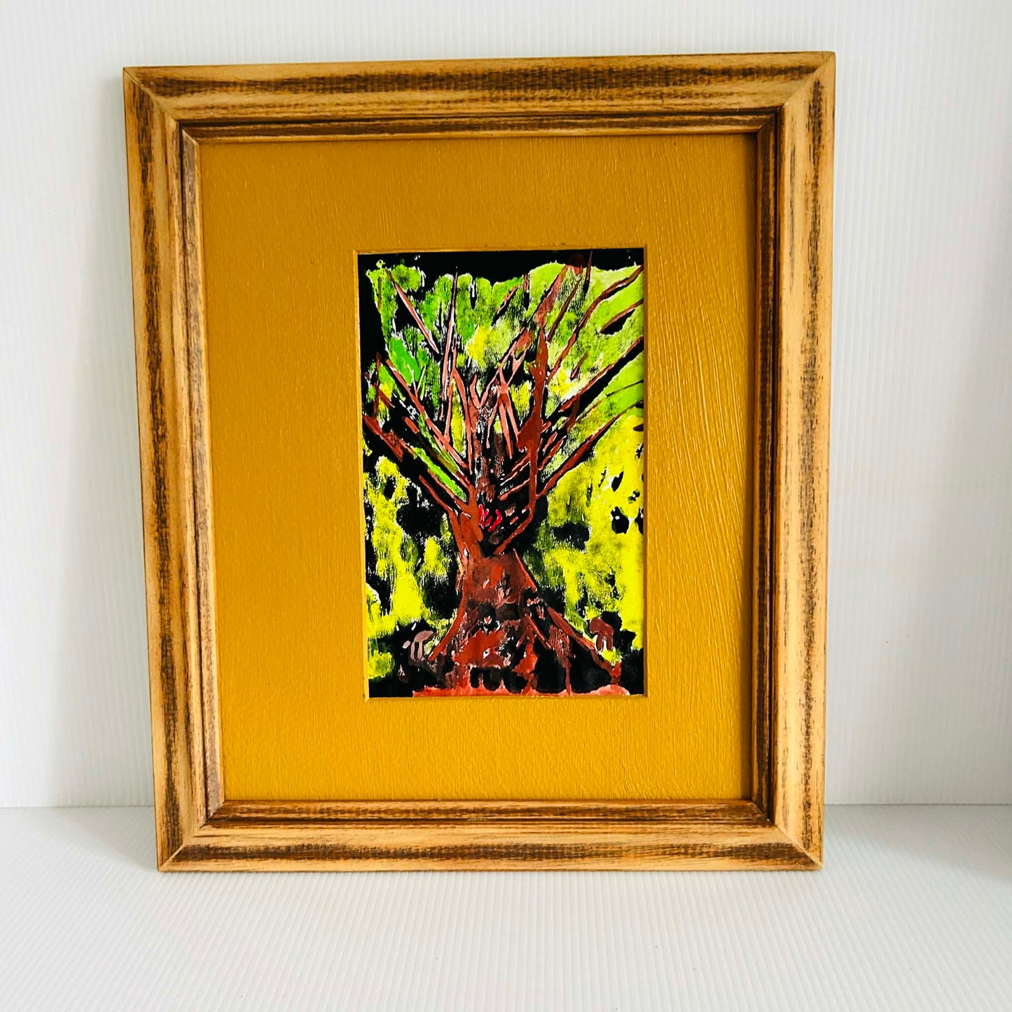 Heart of a Tree Original Acrylic Painting Framed Rustic Art Nature Inspired Wall Decor Sabby Chic Studio and Home