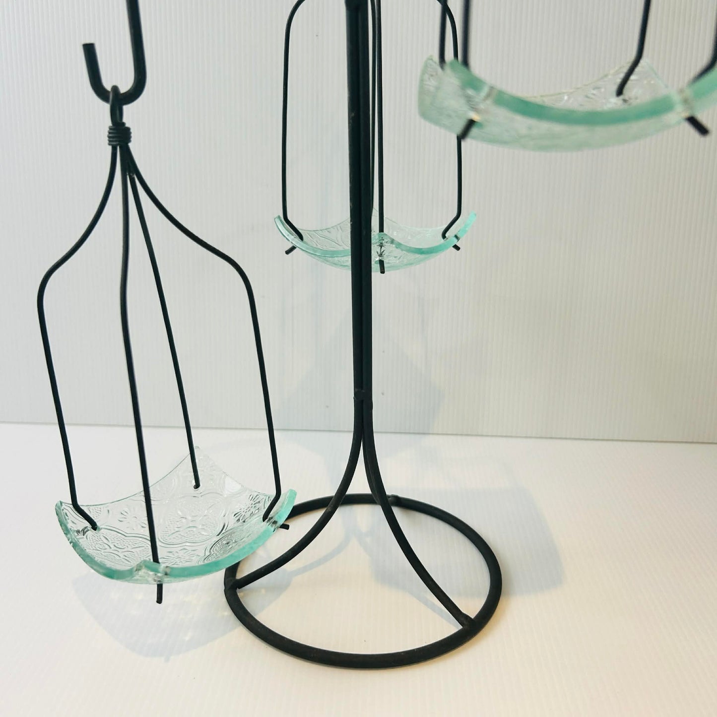 Elegant Wrought Iron 3-Tier Hanging Votive Candle Holder Stand
