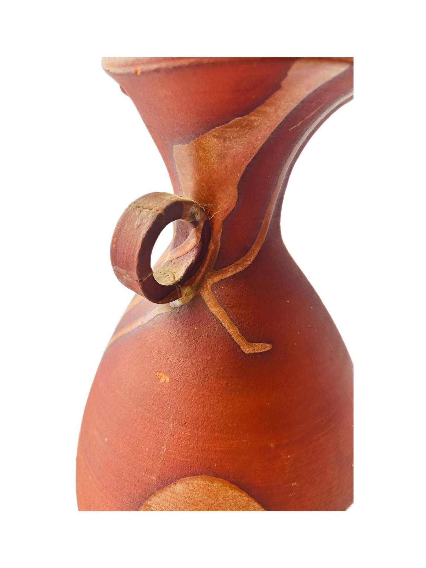 Vintage Noel Blue Australian Studio Pottery Vase with Loop Handle, 35cm