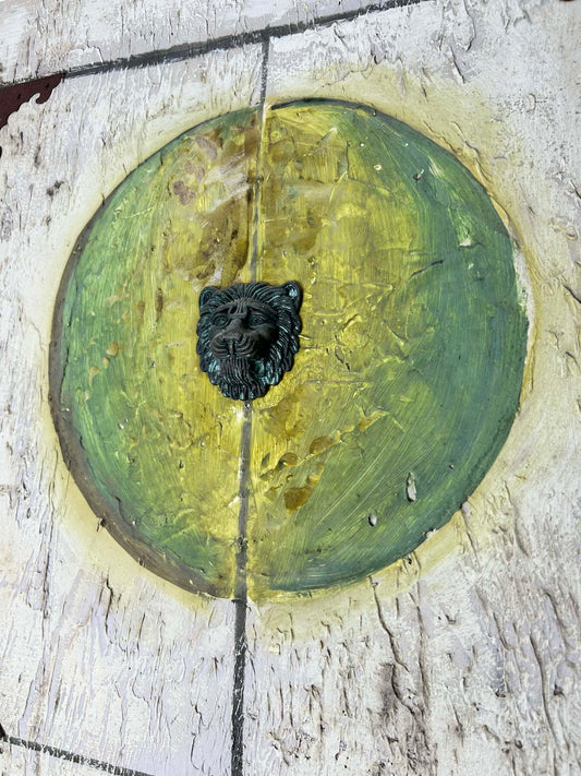 Rustic Lion Head Mixed Media Wall Art Canvas 50 x 70 cm Industrial Farmhouse Statement Piece