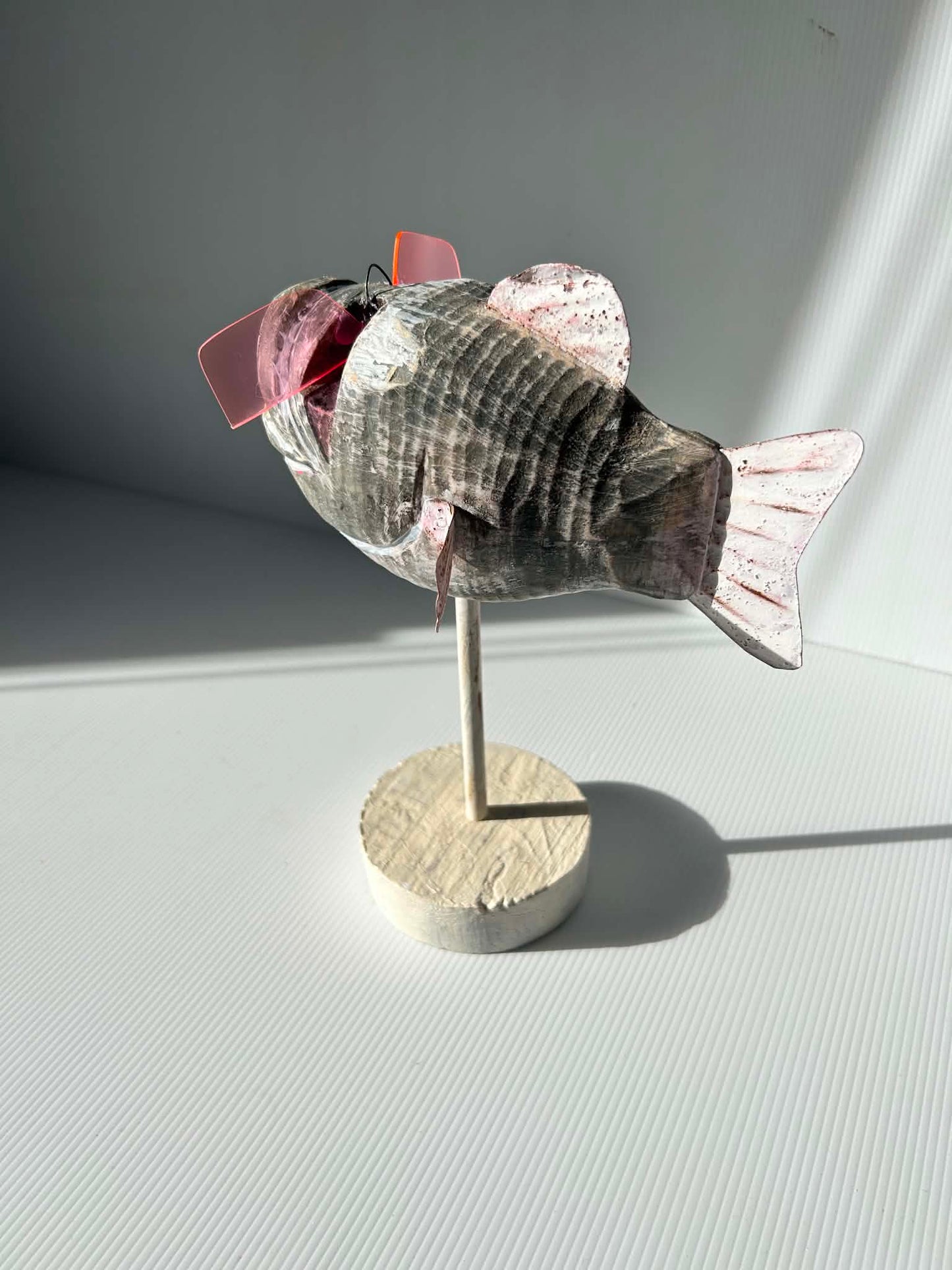Upcycled Wooden Fish Sculpture Rose Coloured Glasses Coastal Decor | SABBY CHIC