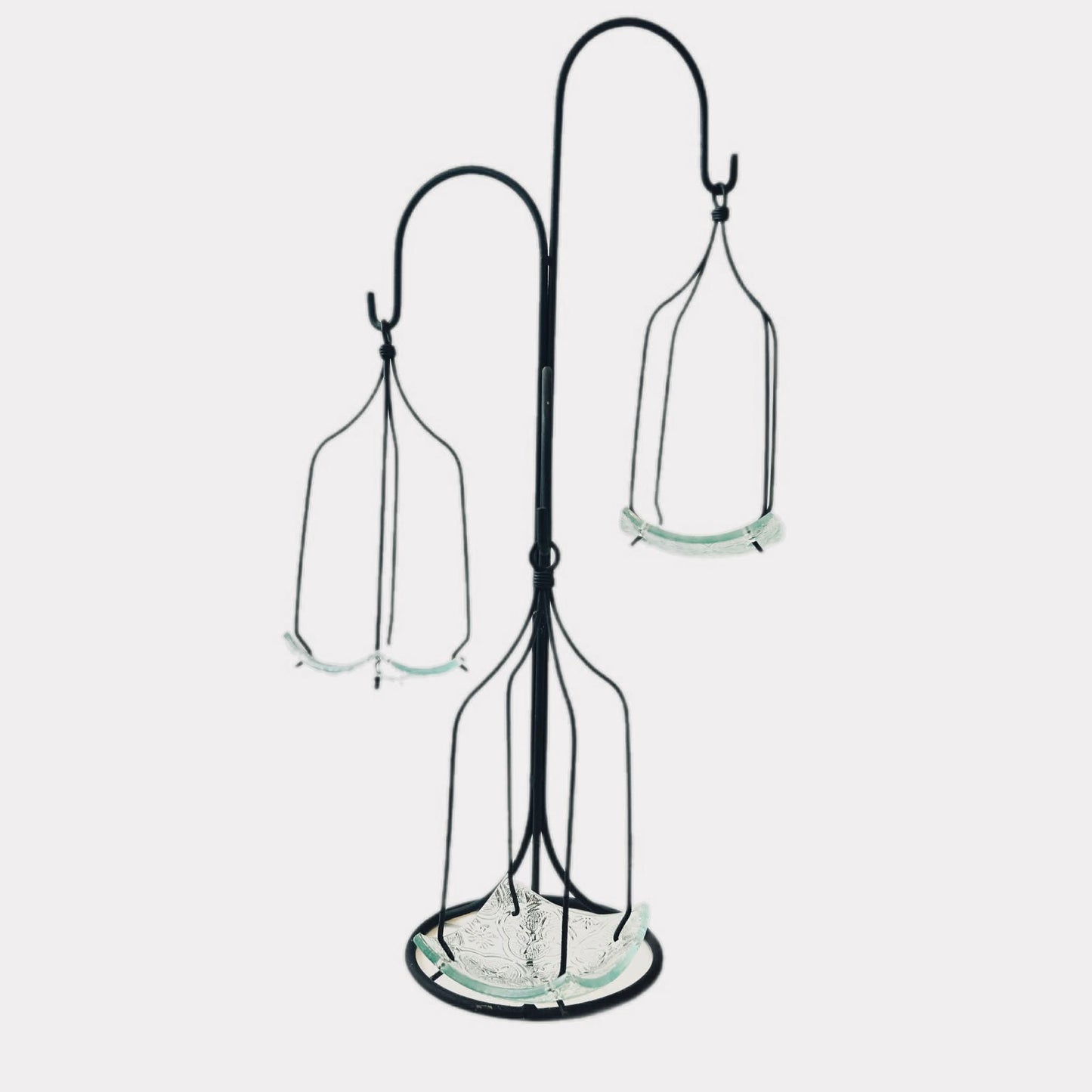 Elegant Wrought Iron 3-Tier Hanging Votive Candle Holder Stand