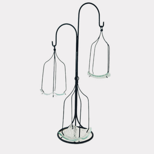 Elegant Wrought Iron 3-Tier Hanging Votive Candle Holder Stand