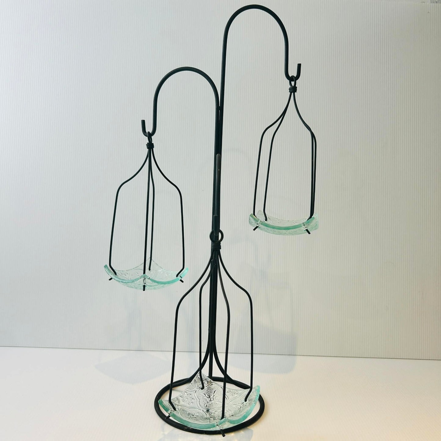 Elegant Wrought Iron 3-Tier Hanging Votive Candle Holder Stand