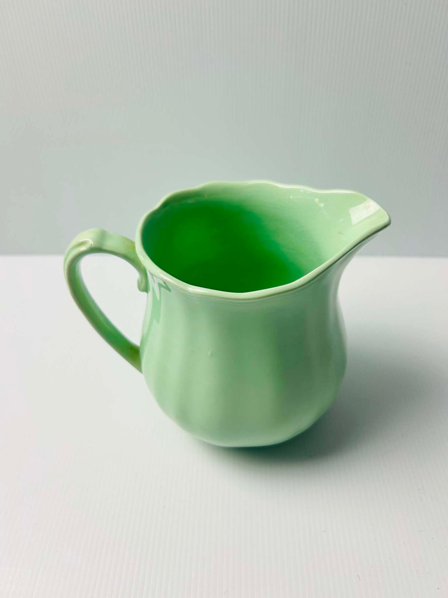 Vintage J&G Meakin Glamour Sol Jade Milk Jug Pair 17cm & 14cm | SABBY CHIC