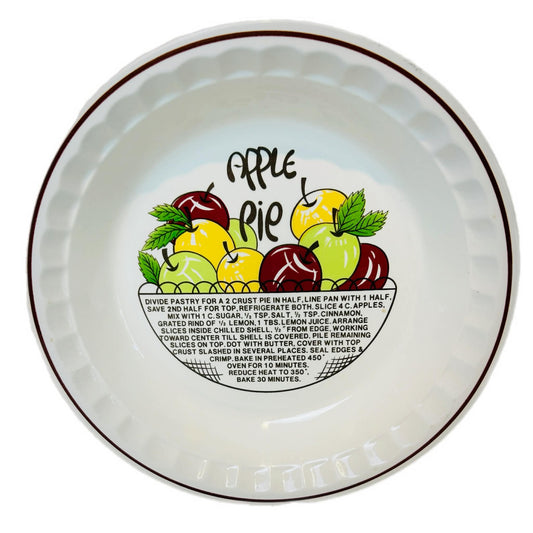Vintage Apple Pie Recipe Dish Made in Korea Retro Ceramic Pie Plate Baking Dish 27cm