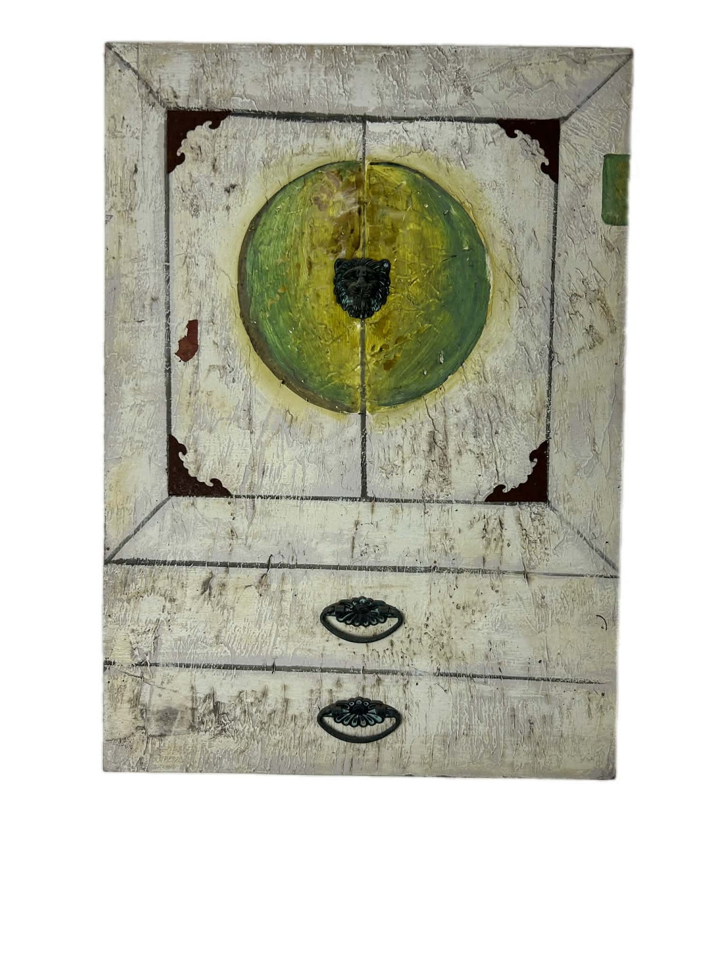 Rustic Lion Head Mixed Media Wall Art Canvas 50 x 70 cm Industrial Farmhouse Statement Piece