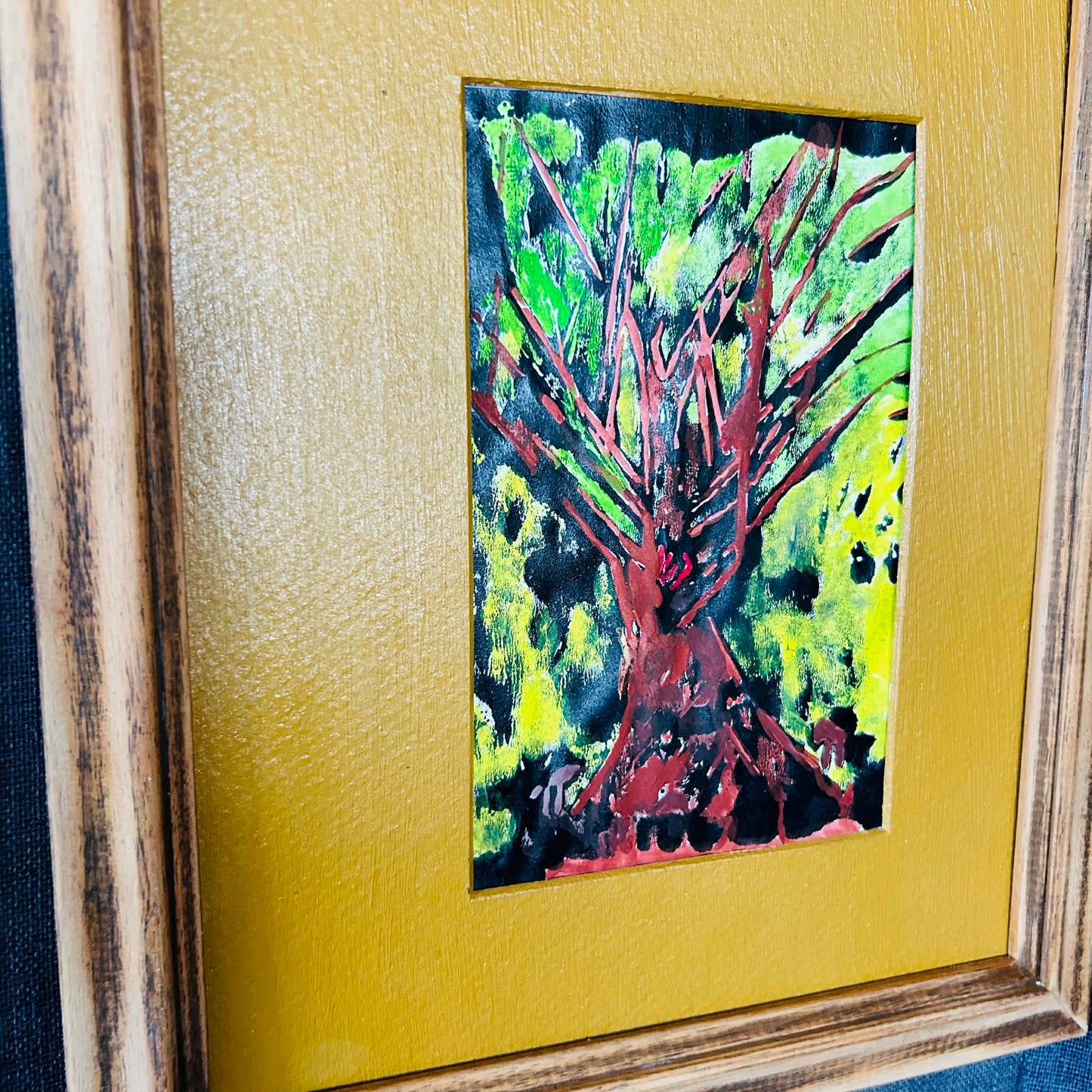 Heart of a Tree Original Acrylic Painting Framed Rustic Art Nature Inspired Wall Decor Sabby Chic Studio and Home