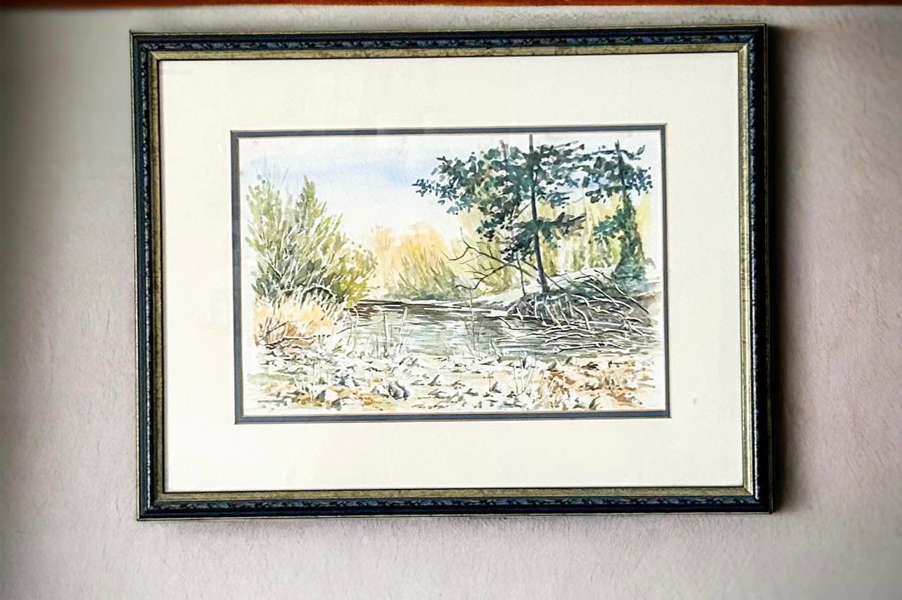 Framed Australian Landscape Watercolour Painting by Ron Hindmarsh