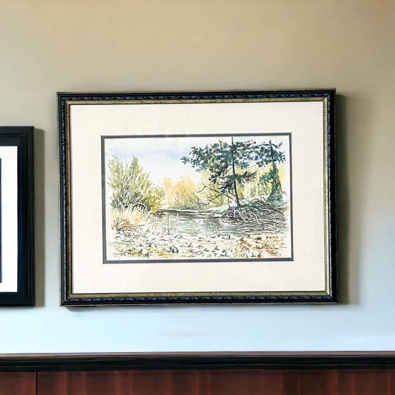 Framed Australian Landscape Watercolour Painting by Ron Hindmarsh