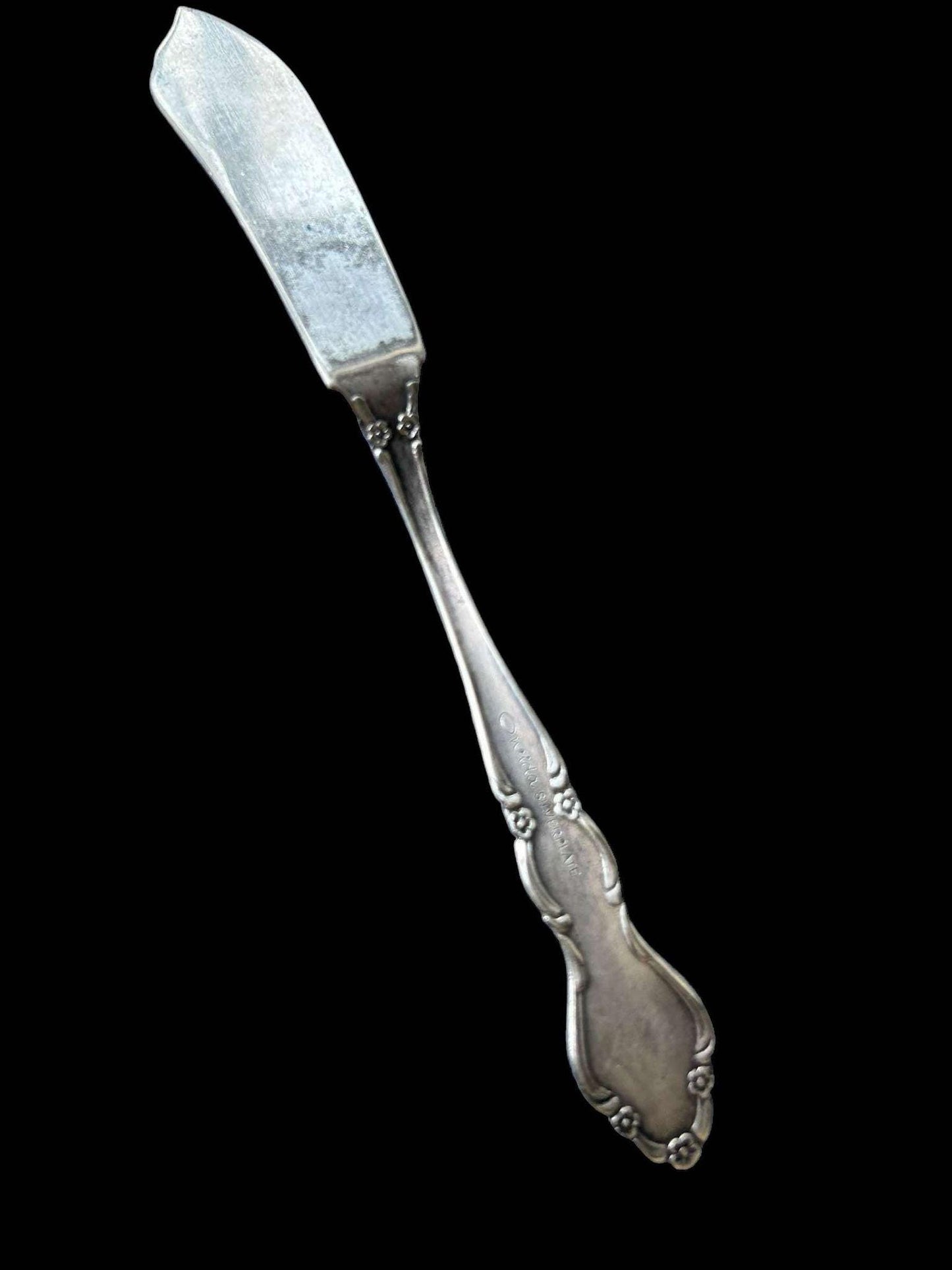 Vintage Oneida Silver-Plated Butter Knife with Floral Handle