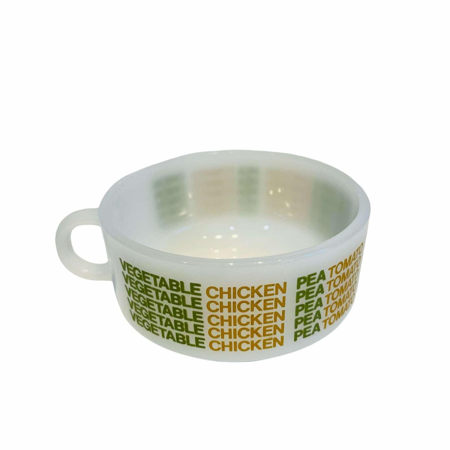 Vintage Soup Mugs - Glasbake J2711 Milkglass, Retro Soup Bowls.